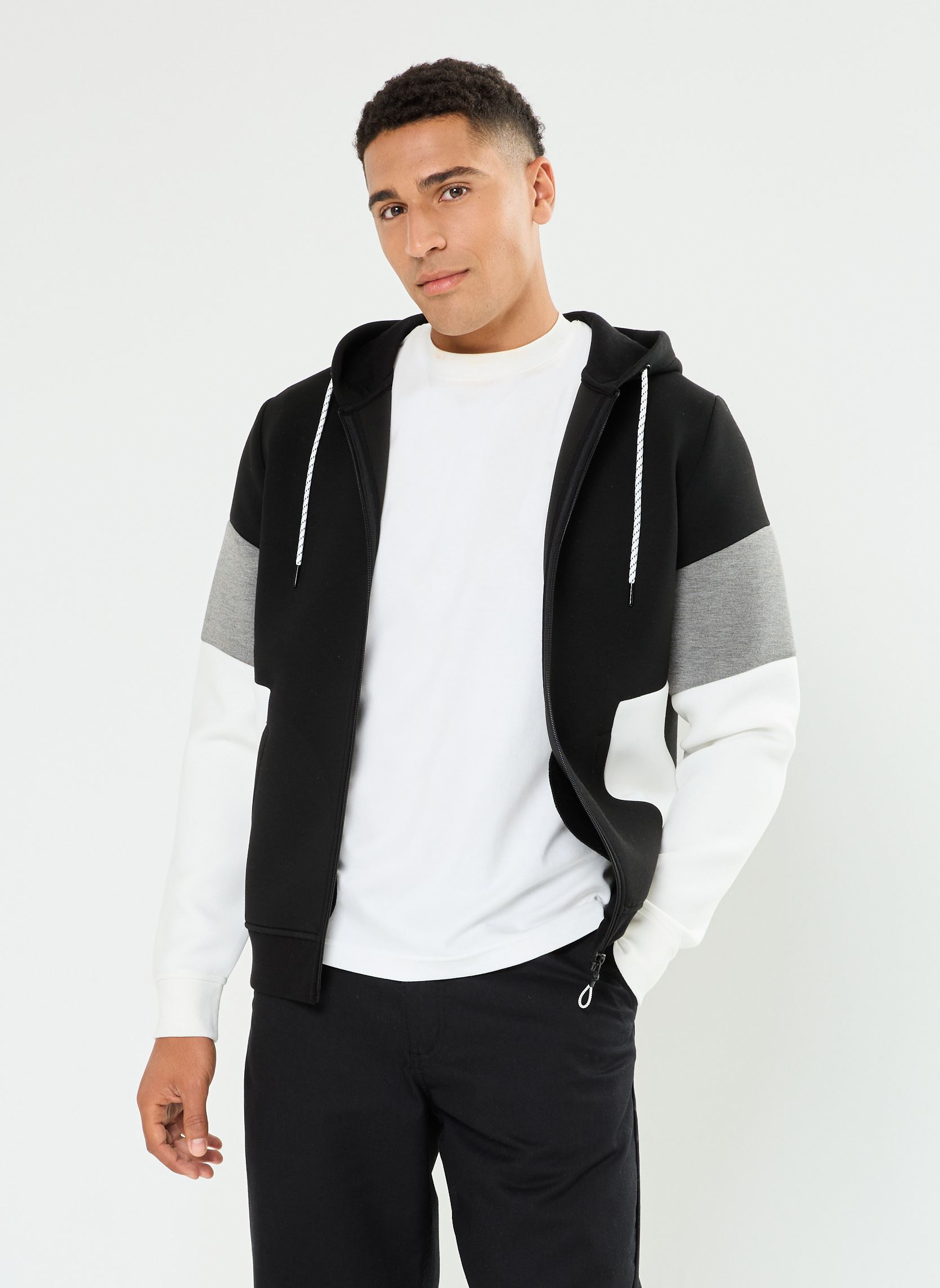 Sweats zippés MBLOCK sweatshirt homme noir MADE BY Sweats zippés MBLOCK sweatshirt homme noir JET BLACK