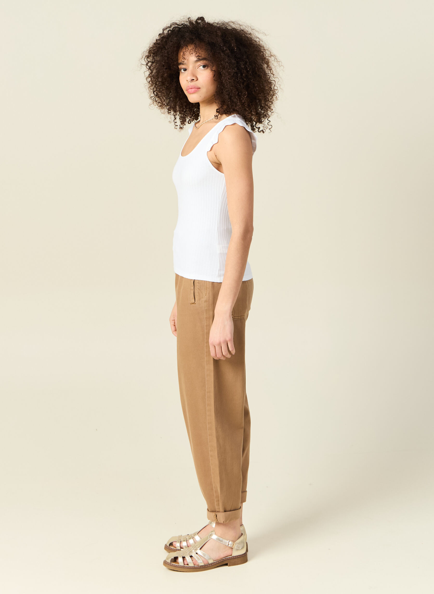 Débardeurs REFINEDEBF femme blanc Bonobo Débardeurs REFINEDEBF femme blanc Blanc