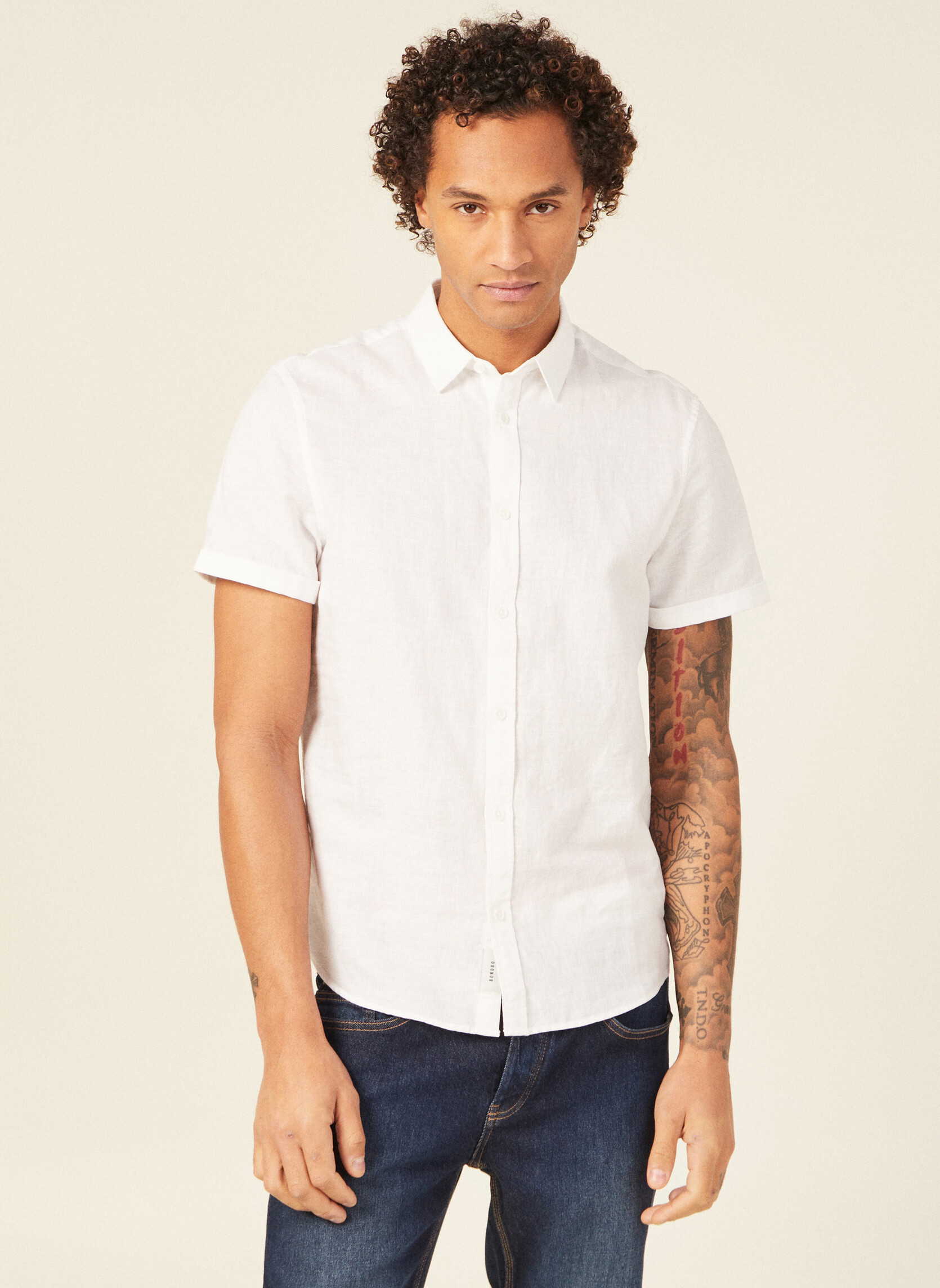 Chemises ESSLINUNICOH homme blanc Bonobo Chemises ESSLINUNICOH homme blanc Blanc