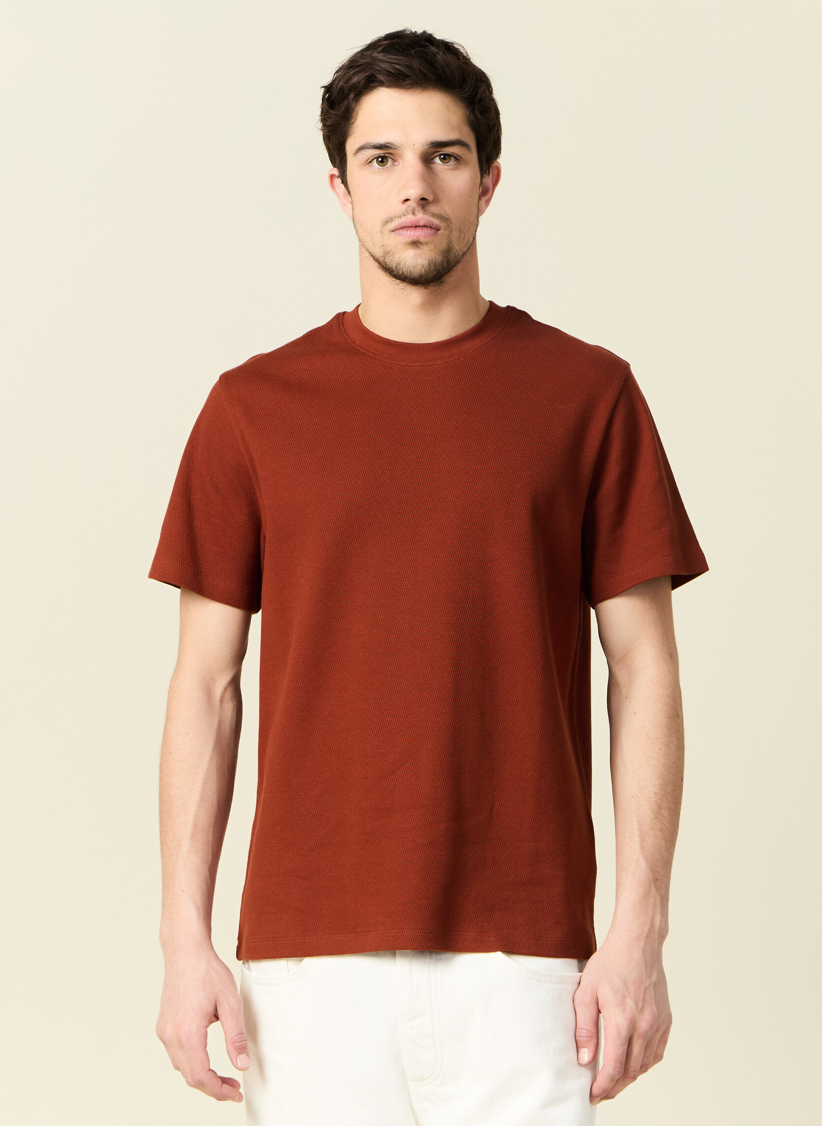 Tee-shirts TEEOFF2H homme marron Bonobo Tee-shirts TEEOFF2H homme marron Marron foncé