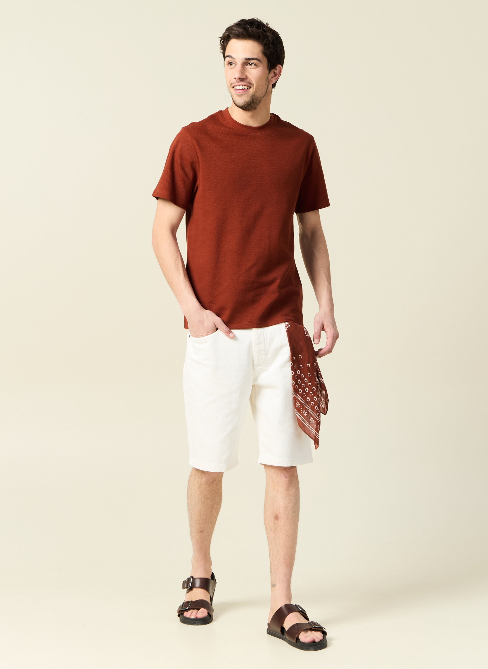 Tee-shirts TEEOFF2H homme marron Bonobo Tee-shirts TEEOFF2H homme marron Marron foncé