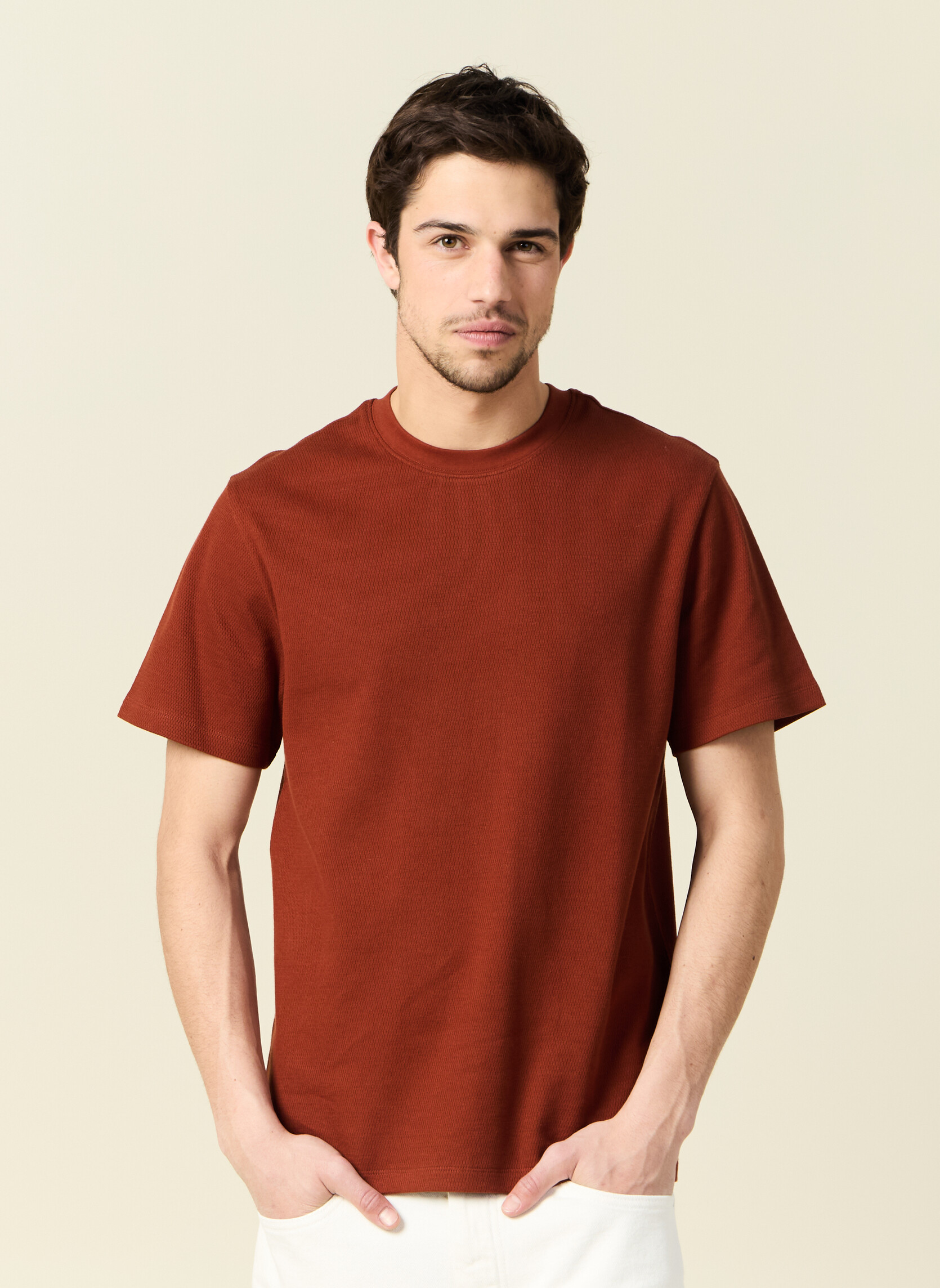 Tee-shirts TEEOFF2H homme marron Bonobo Tee-shirts TEEOFF2H homme marron Marron foncé