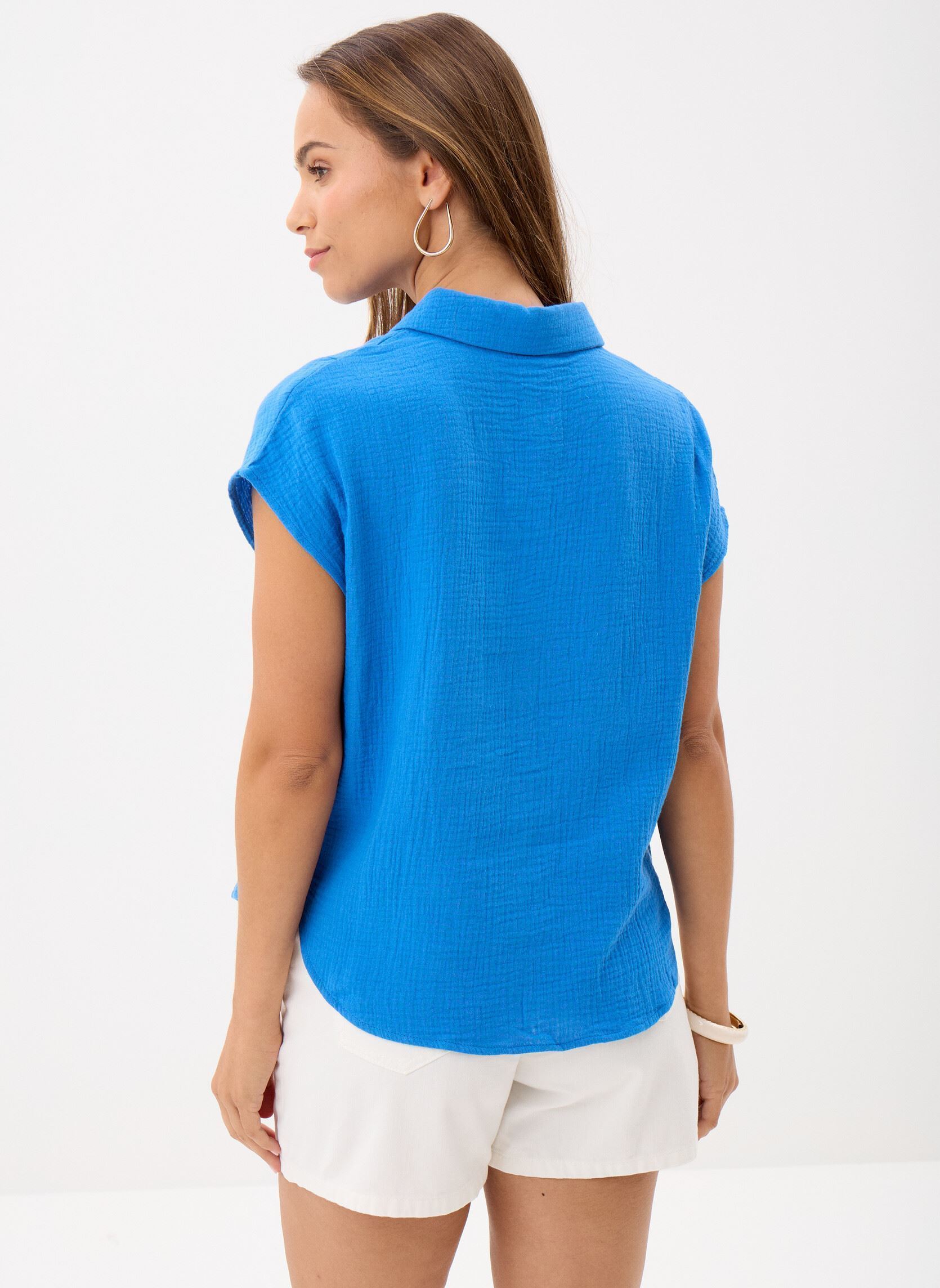 Chemises manches courtes Metisse femme bleu Grace & Mila Chemises manches courtes Metisse femme bleu Bleu