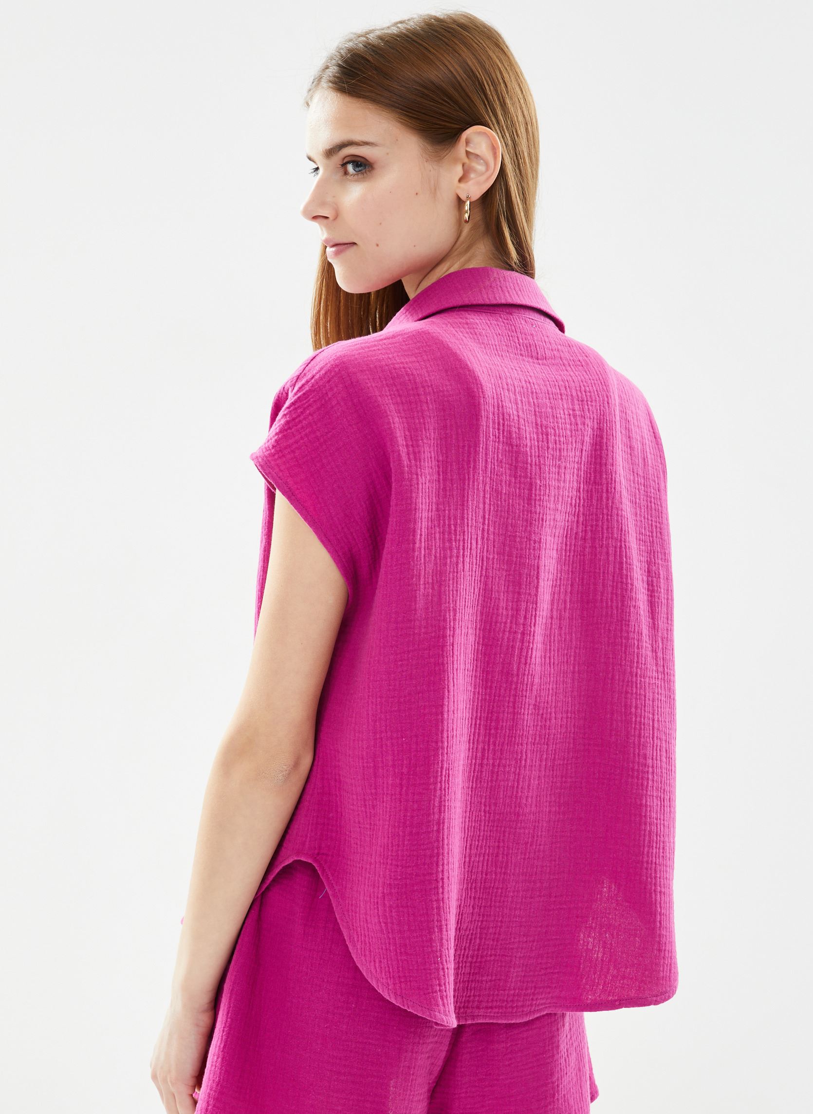 Kurzarm-Hemden Metisse damen rosa Grace & Mila Kurzarm-Hemden Metisse damen rosa Pivoine