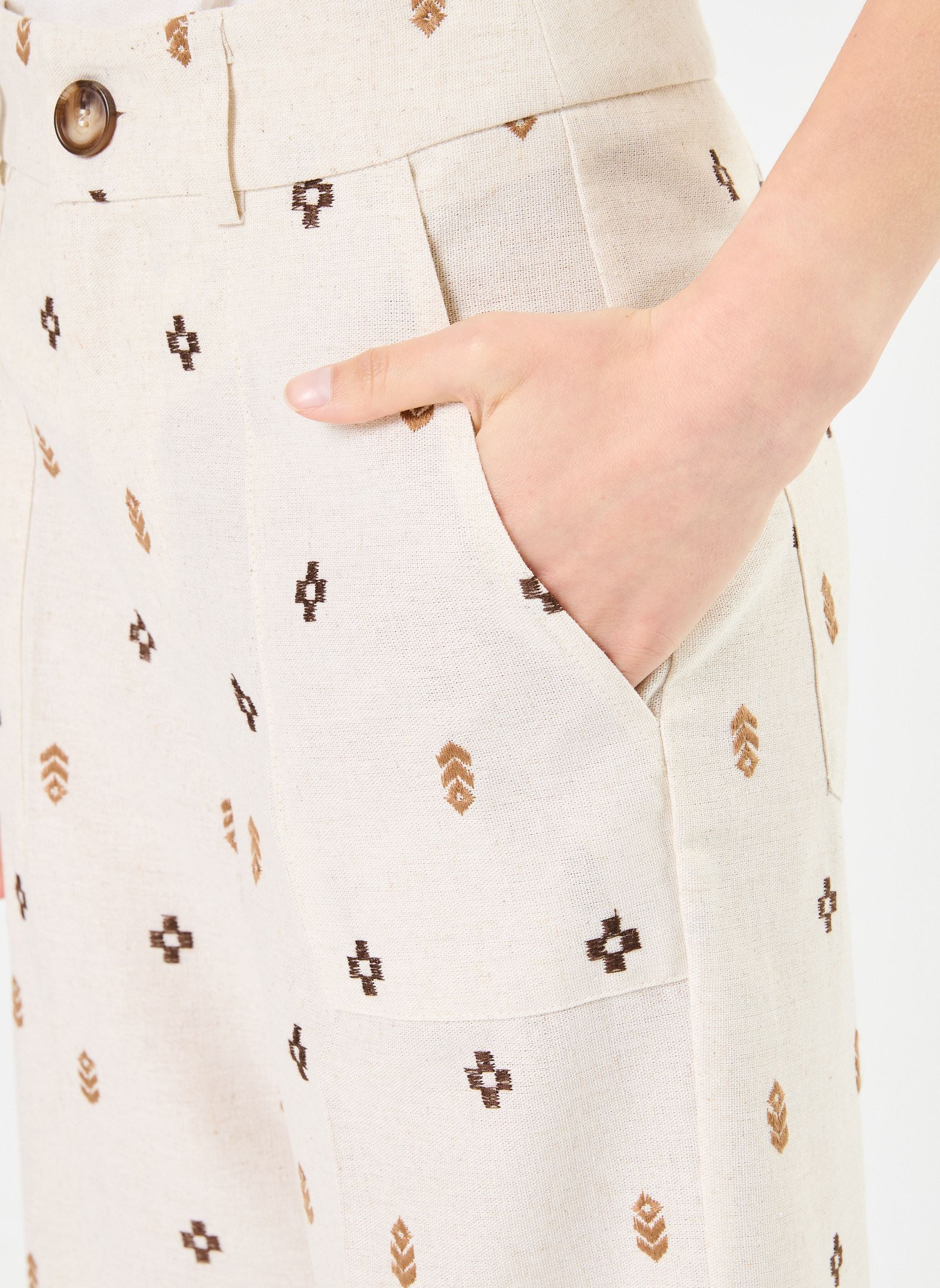 Pantalons larges Messina femme blanc Grace & Mila Pantalons larges Messina femme blanc Camel