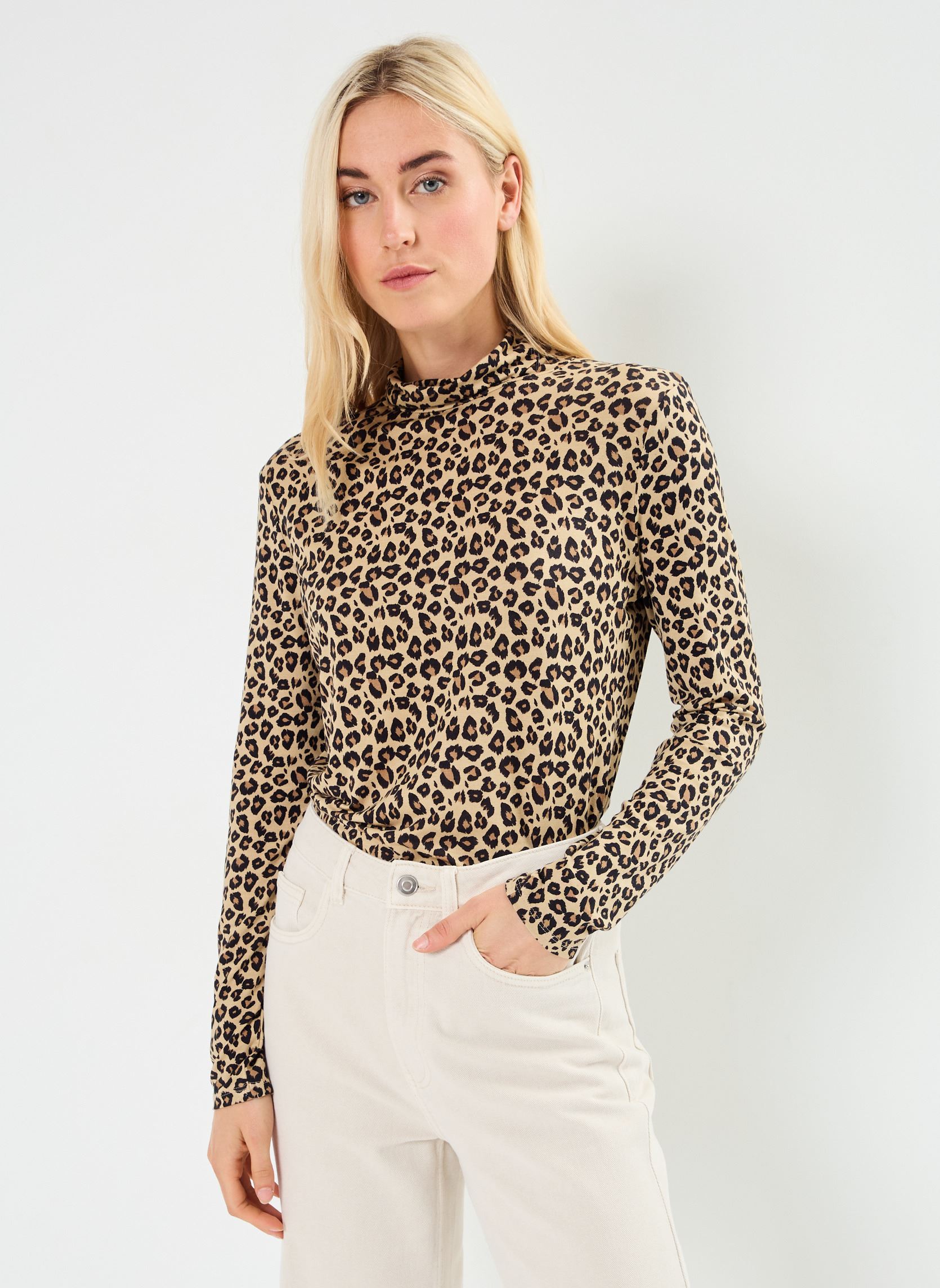 Langarm-T-Shirts TAMARRA damen beige MADE BY Langarm-T-Shirts TAMARRA damen beige IMP_LEOPARD SMALL_BEIGE