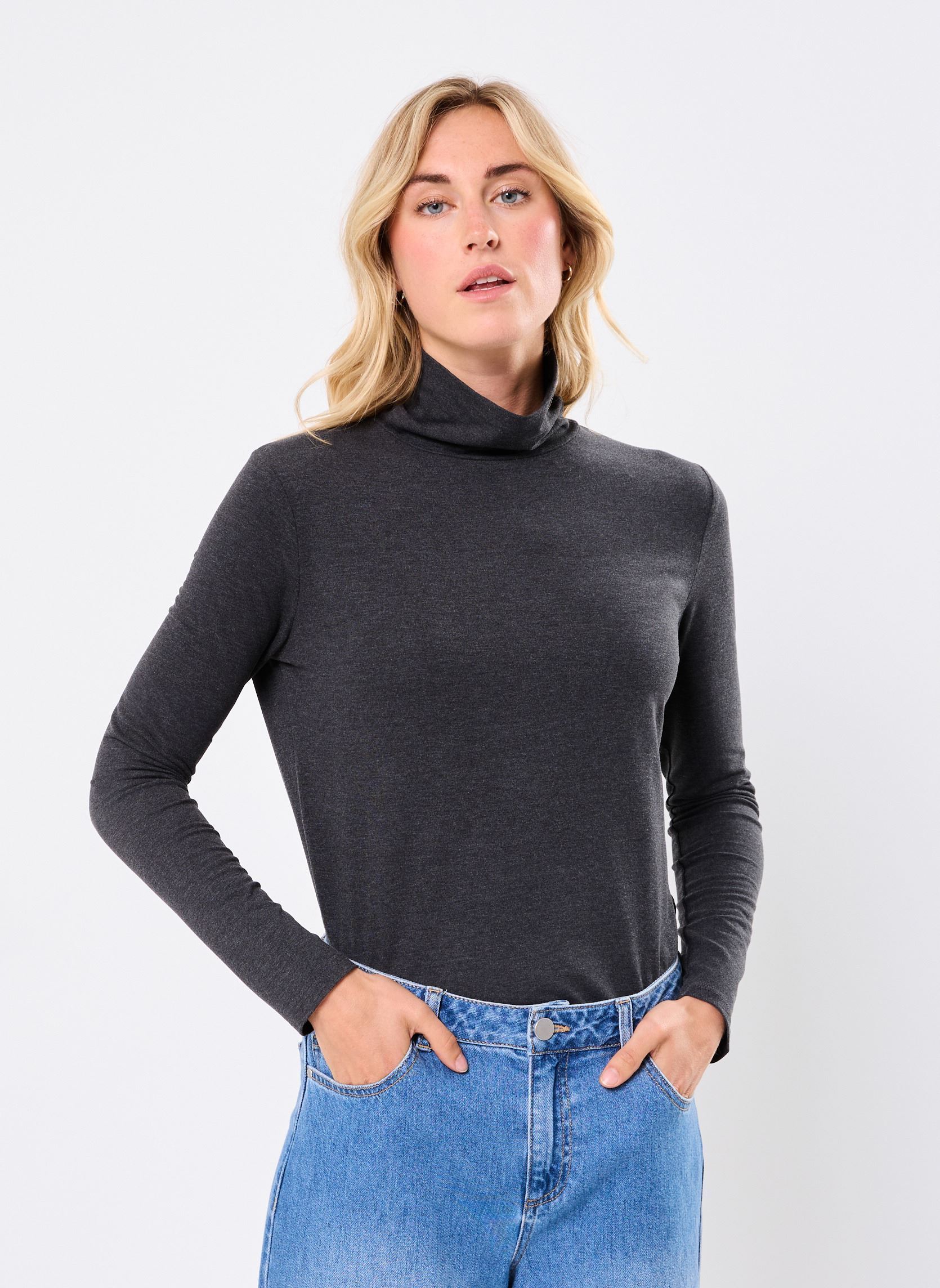 Langarm-T-Shirts TAMARRA damen grau MADE BY Langarm-T-Shirts TAMARRA damen grau MEL GRIS CHINE FONCE