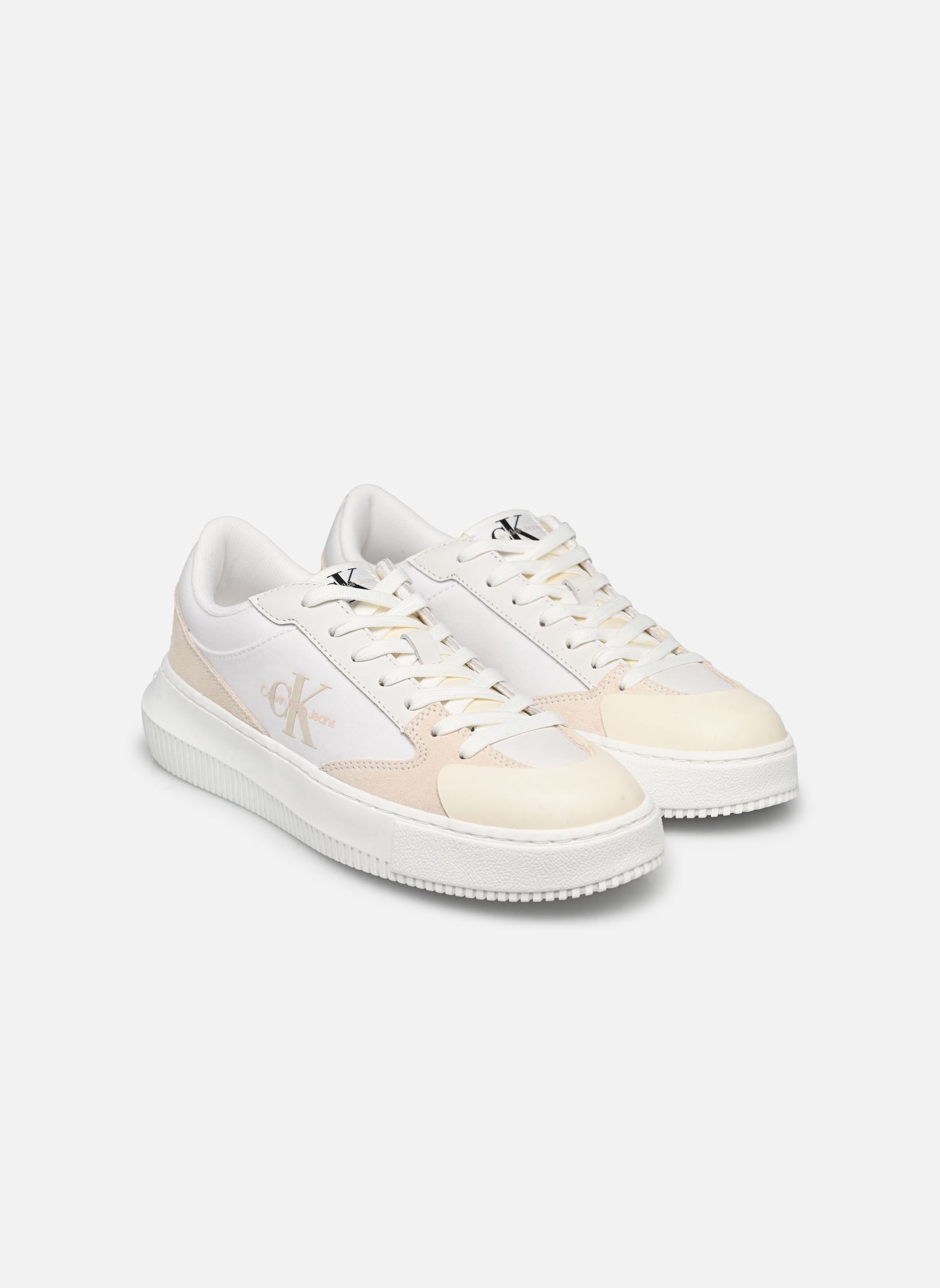 Sneaker CHUNKY CUPSOLE LOW MIX ML MTL damen weiß Calvin Klein Sneaker CHUNKY CUPSOLE LOW MIX ML MTL damen weiß CREAMY WHITE/WHITE/WHISPER PIN