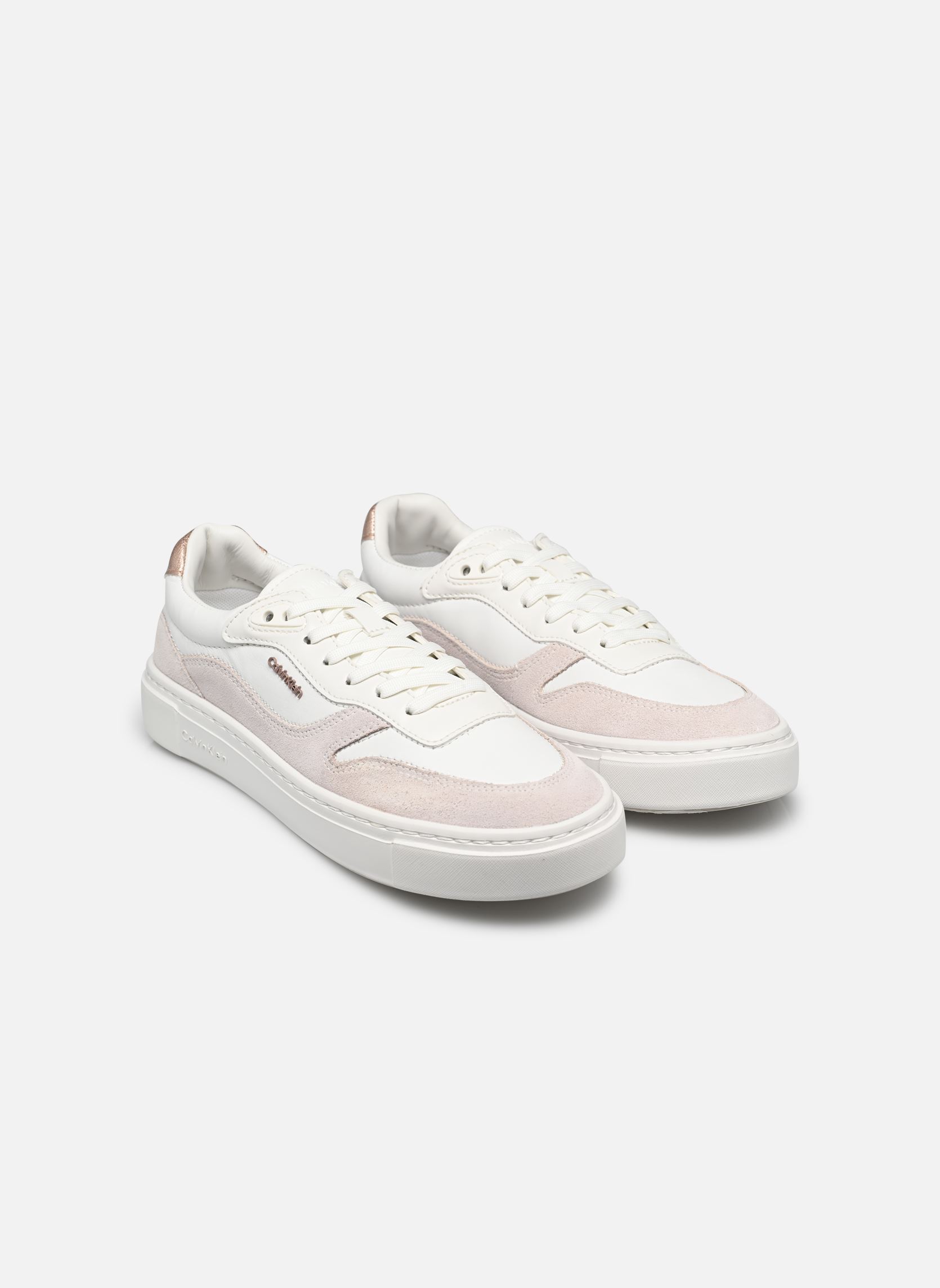 Baskets CUPSOLE LACE UP W/ML MIX M femme blanc Calvin Klein Baskets CUPSOLE LACE UP W/ML MIX M femme blanc WHITE/METAL CAMEO