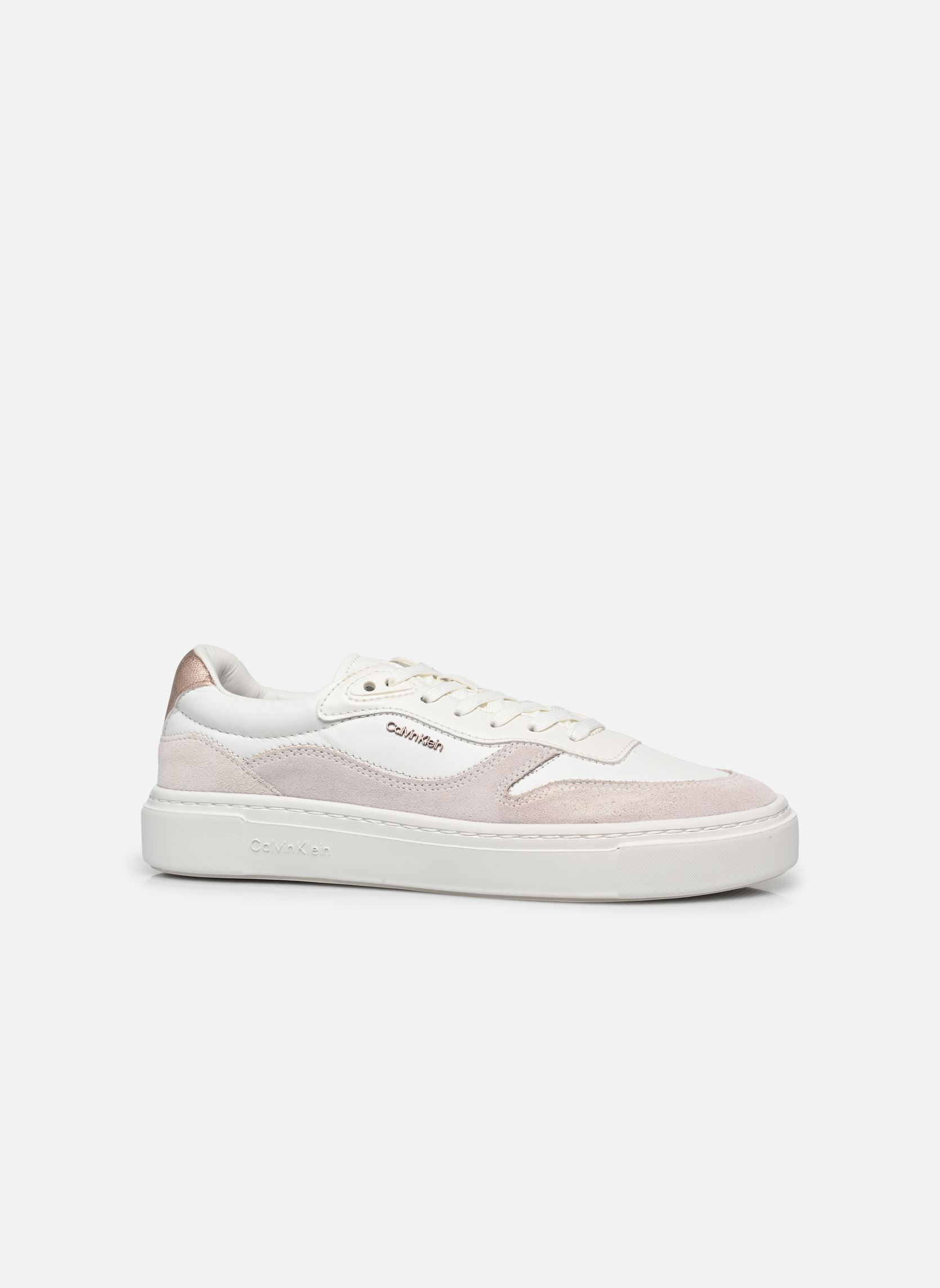Baskets CUPSOLE LACE UP W/ML MIX M femme blanc Calvin Klein Baskets CUPSOLE LACE UP W/ML MIX M femme blanc WHITE/METAL CAMEO