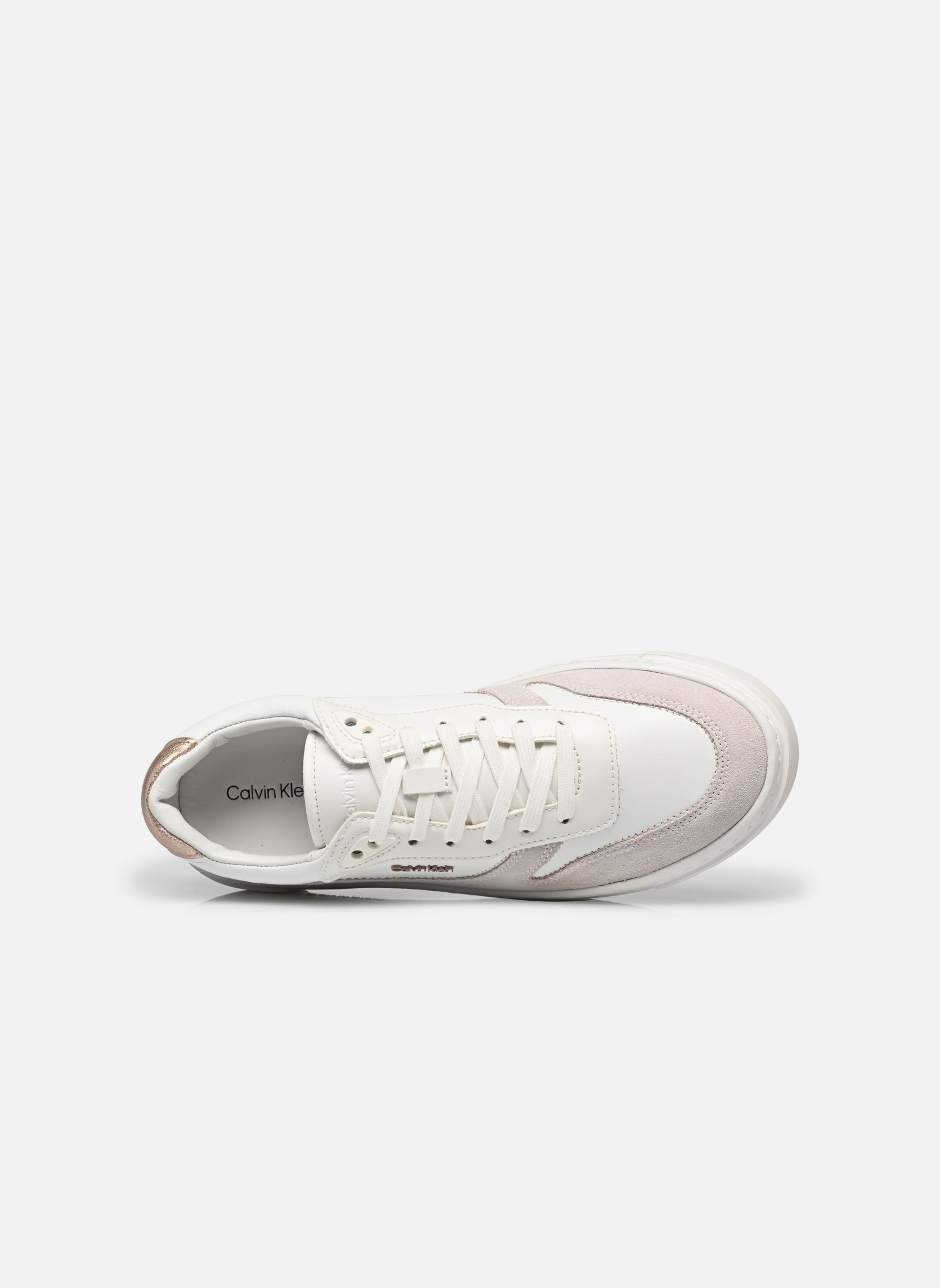 Baskets CUPSOLE LACE UP W/ML MIX M femme blanc Calvin Klein Baskets CUPSOLE LACE UP W/ML MIX M femme blanc WHITE/METAL CAMEO