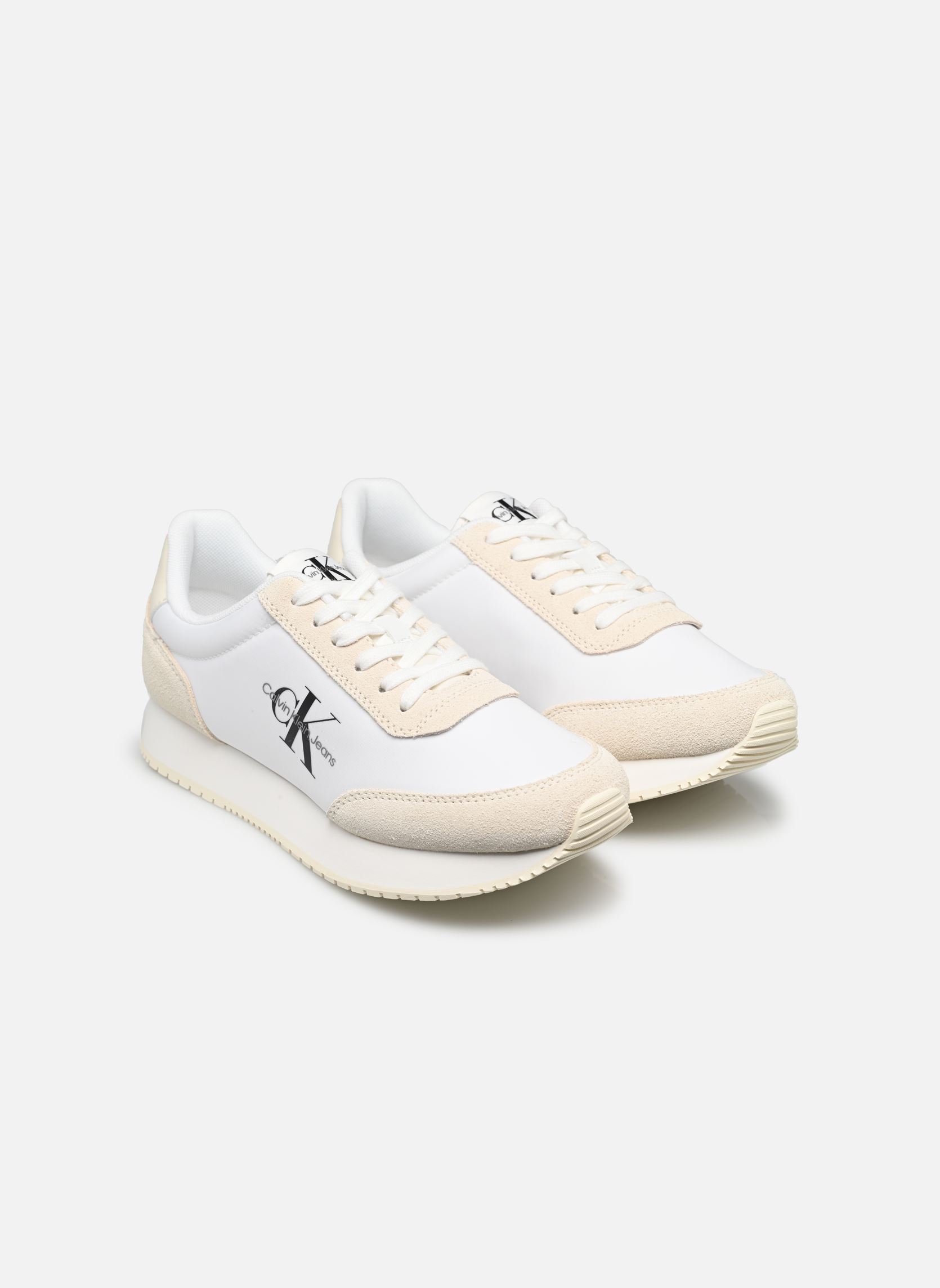 Baskets RETRO RUNNER LOW LACE NY ML femme blanc Calvin Klein Baskets RETRO RUNNER LOW LACE NY ML femme blanc BRIGHT WHITE/CREAMY WHITE