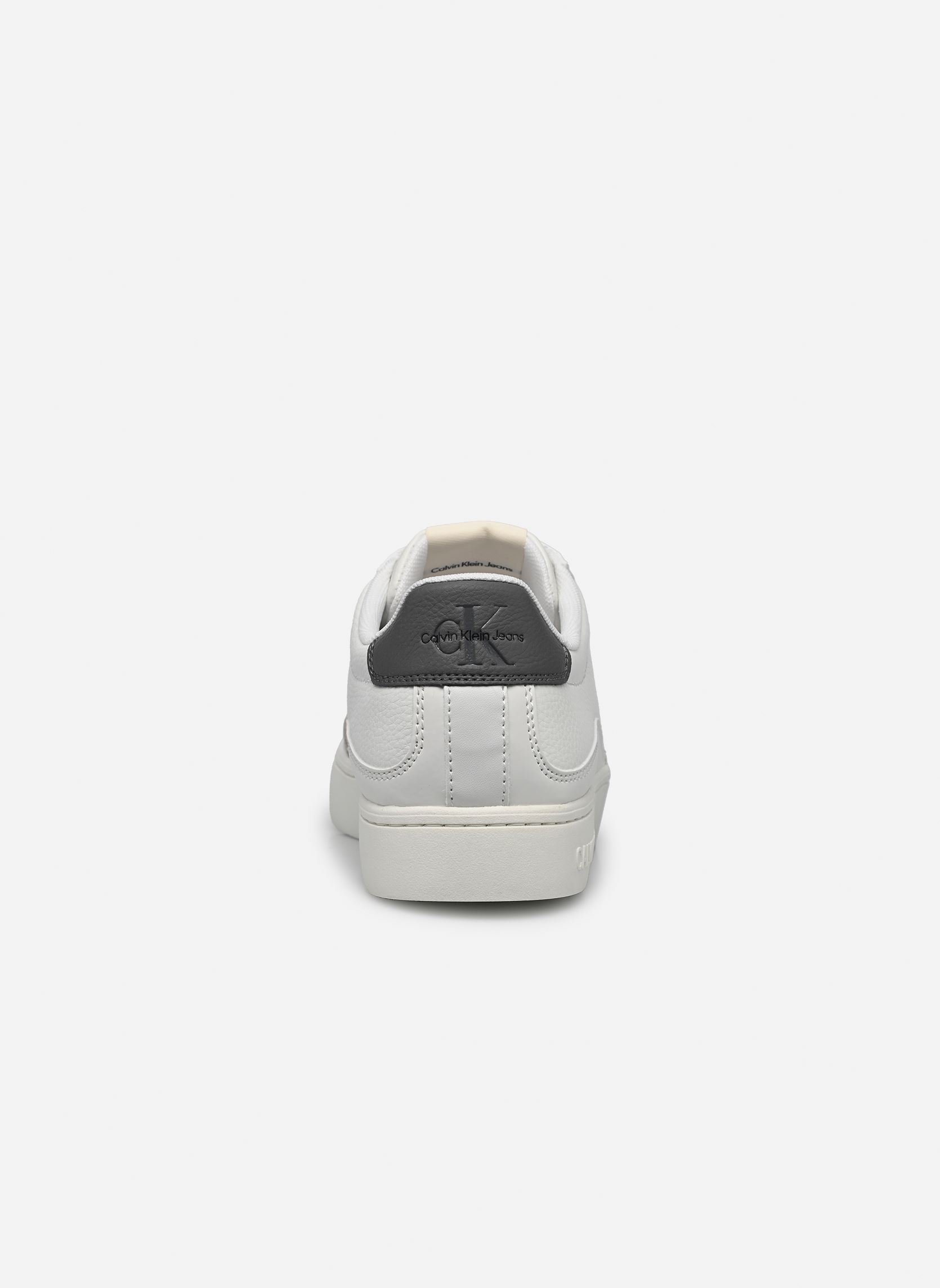 Baskets CLASSIC CUPLOWLACEUP LTH FAD homme blanc Calvin Klein Baskets CLASSIC CUPLOWLACEUP LTH FAD homme blanc BRIGHT WHITE/CHARCOAL GREY