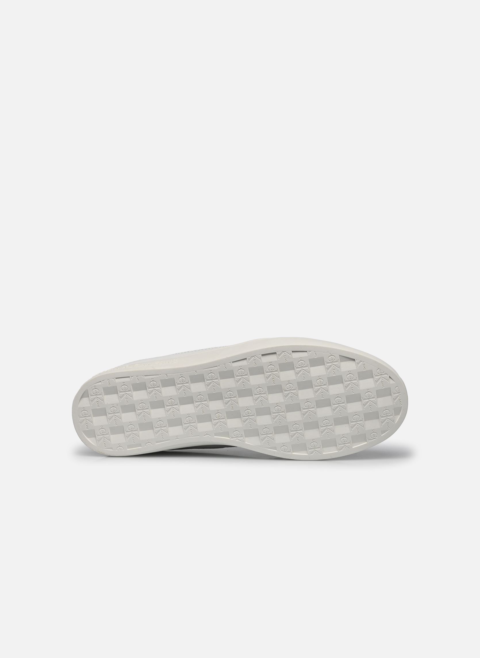 Baskets CLASSIC CUPLOWLACEUP LTH FAD homme blanc Calvin Klein Baskets CLASSIC CUPLOWLACEUP LTH FAD homme blanc BRIGHT WHITE/CHARCOAL GREY