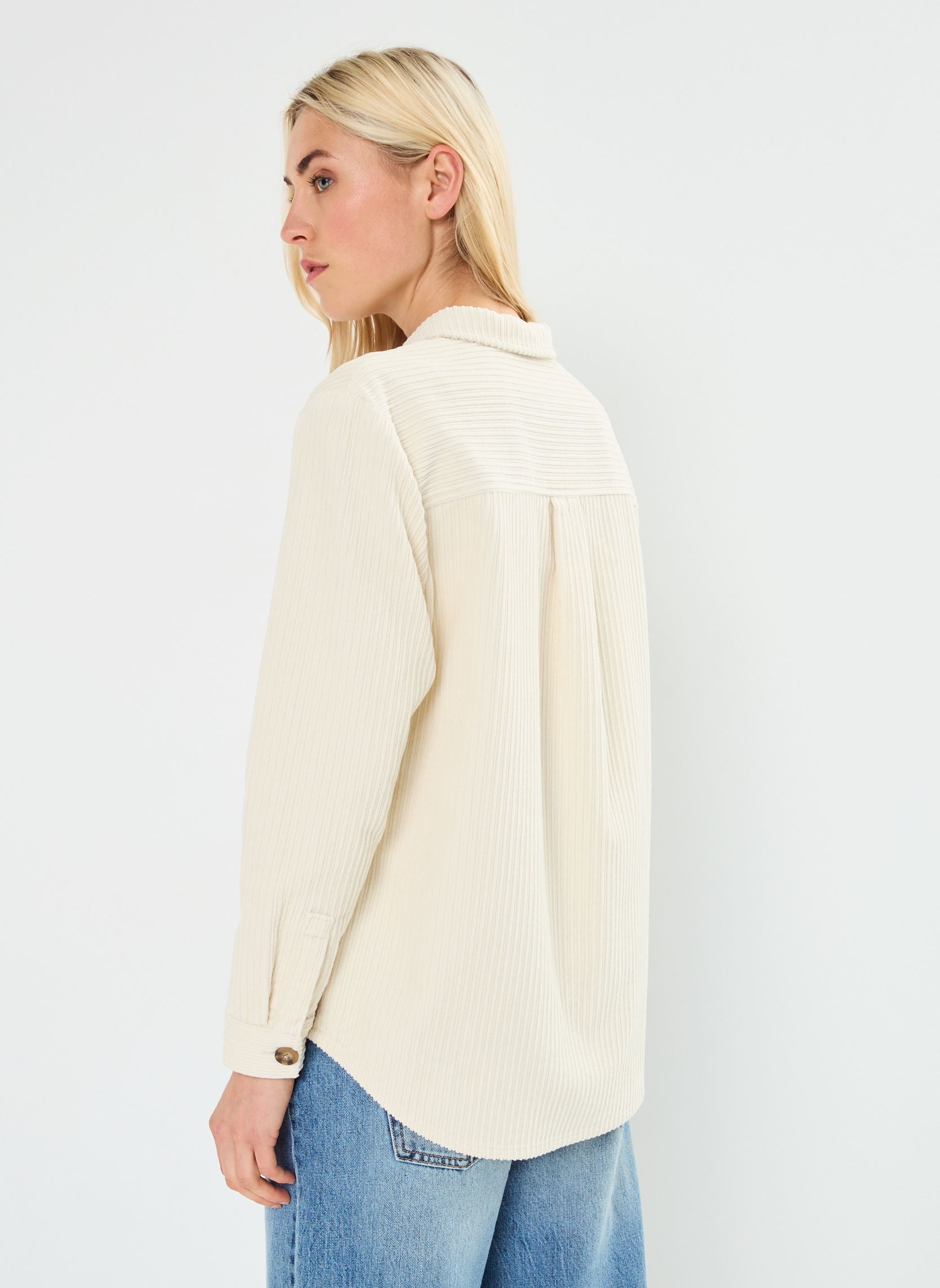 Chemises manches longues CVELOURS velours femme blanc MADE BY Chemises manches longues CVELOURS velours femme blanc Birch