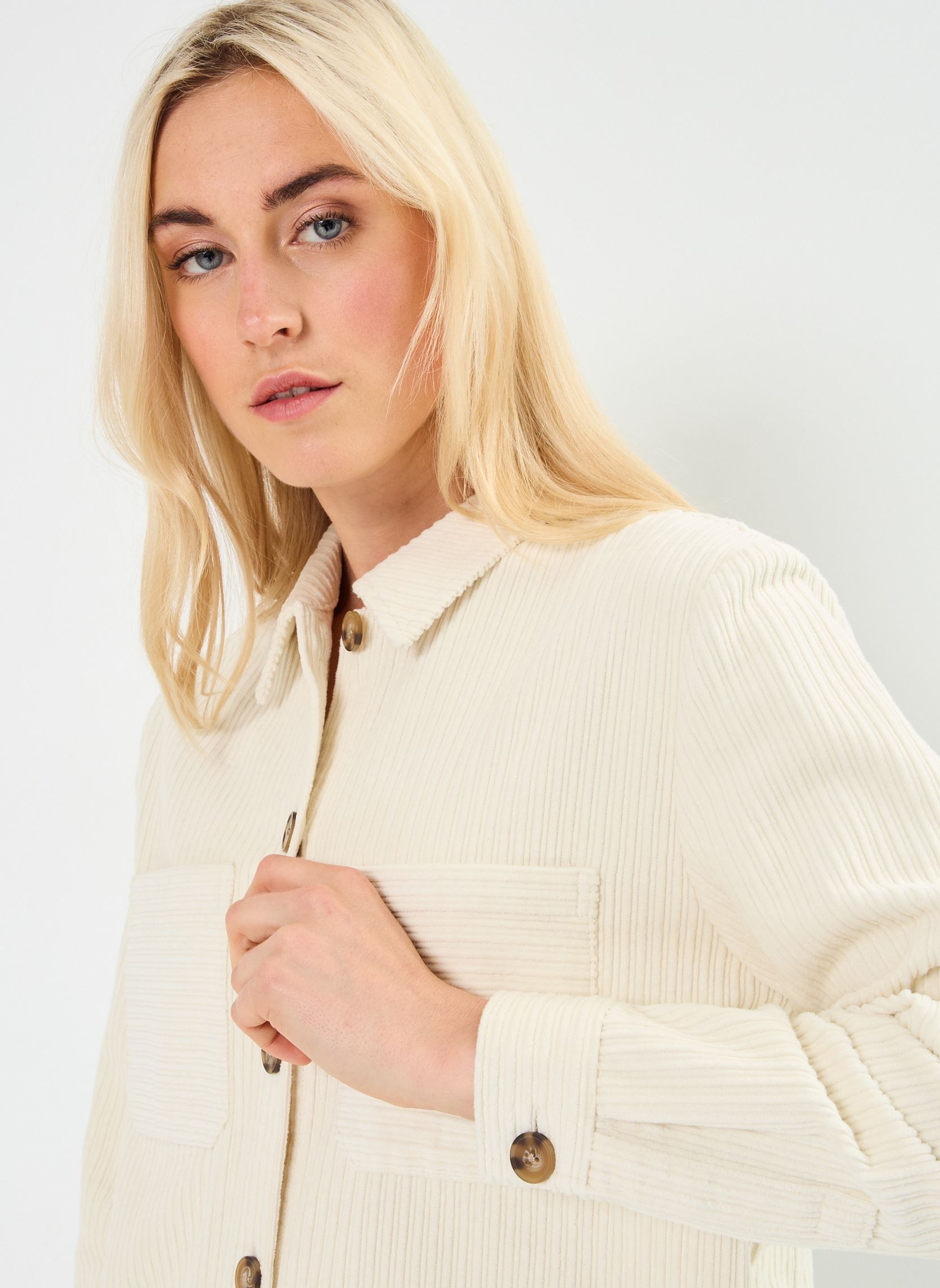 Chemises manches longues CVELOURS velours femme blanc MADE BY Chemises manches longues CVELOURS velours femme blanc Birch