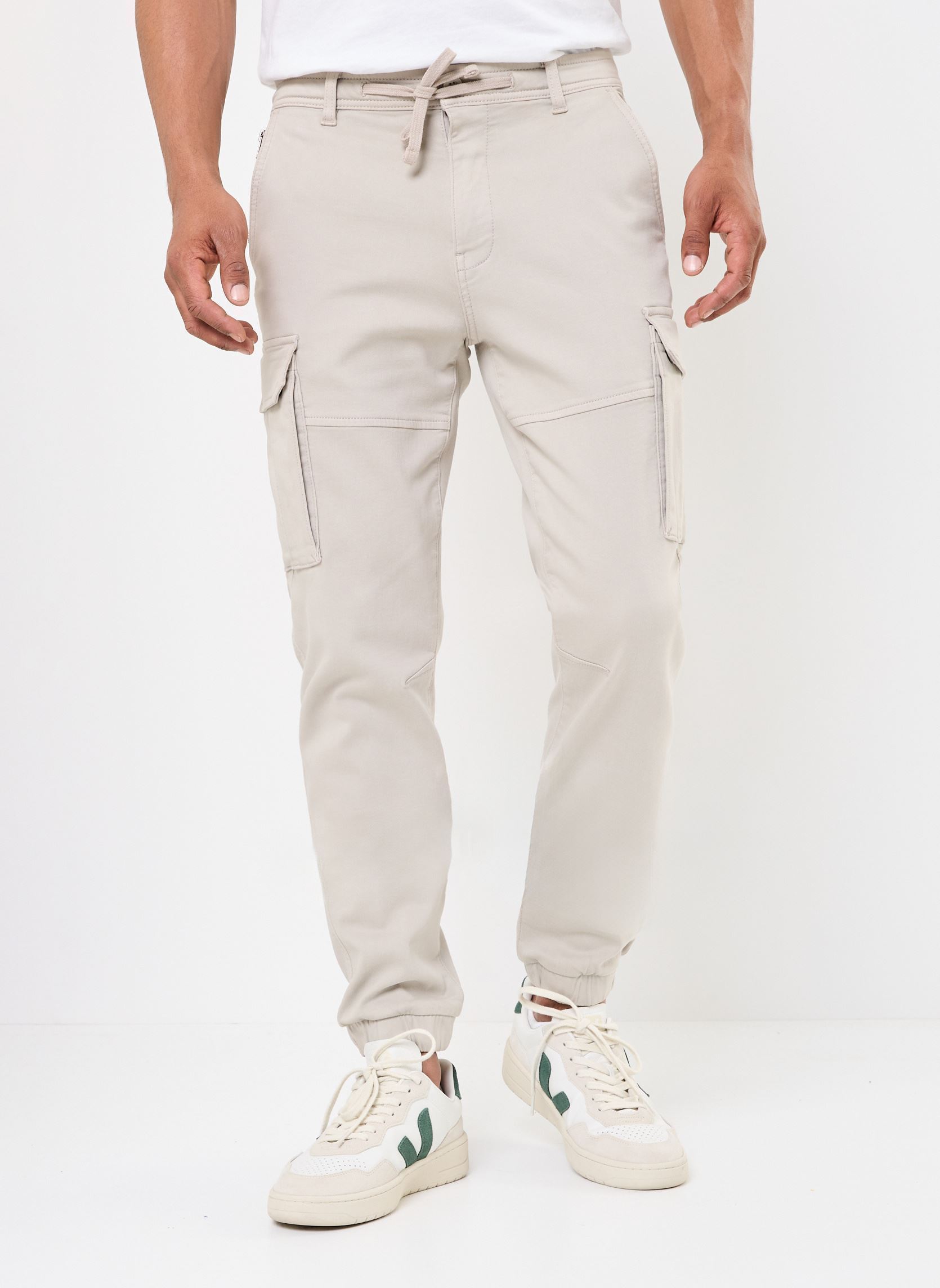 Pantalons chino PRAVESH cargo homme beige MADE BY Pantalons chino PRAVESH cargo homme beige BEIGE