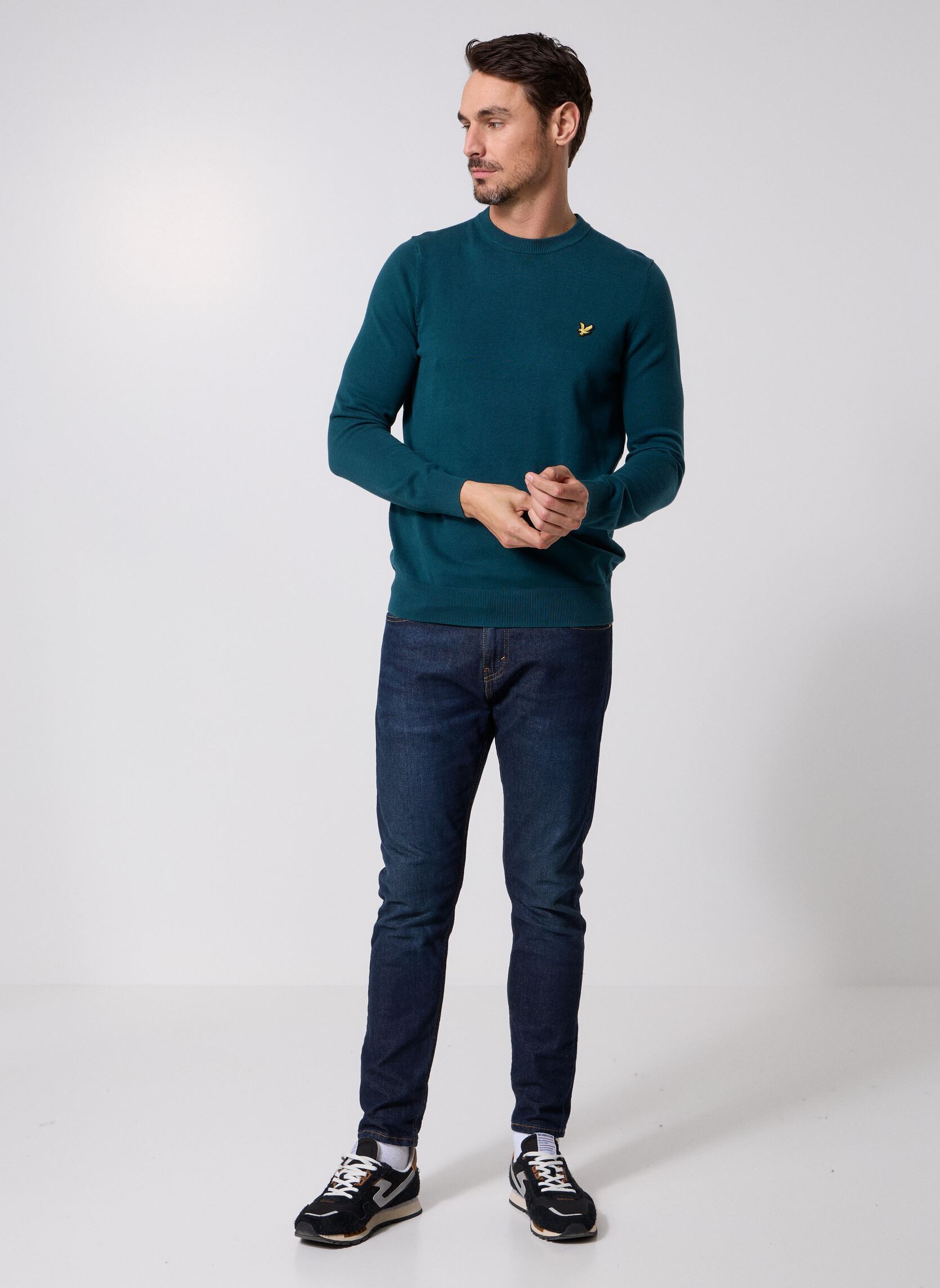 Pulls Cotton Crew Neck Jumper homme bleu Lyle & Scott Pulls Cotton Crew Neck Jumper homme bleu RICH TEAL