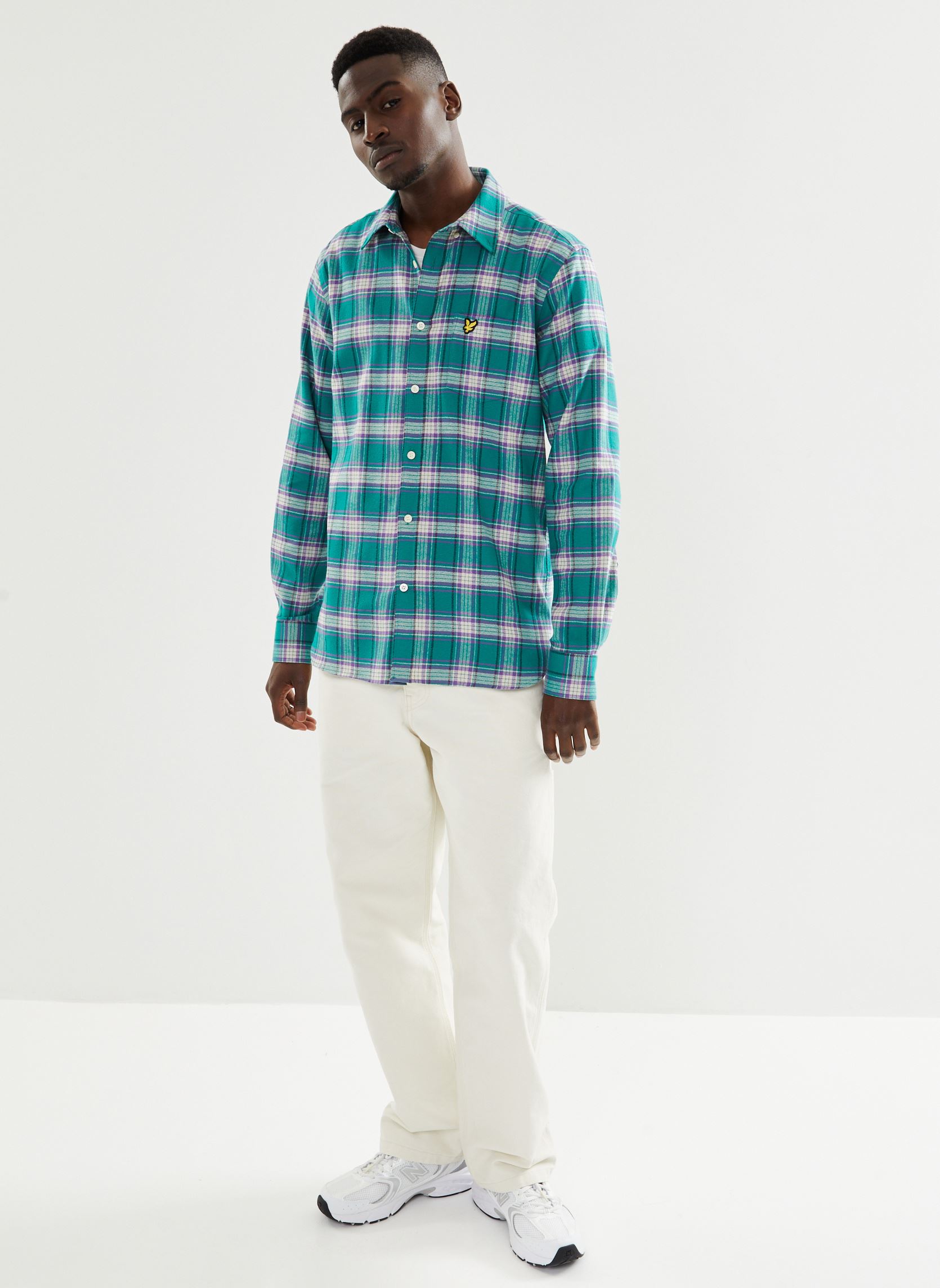 Hemden Button Down Check Shirt heren groen Lyle & Scott Hemden Button Down Check Shirt heren groen X154 COURT GREEN
