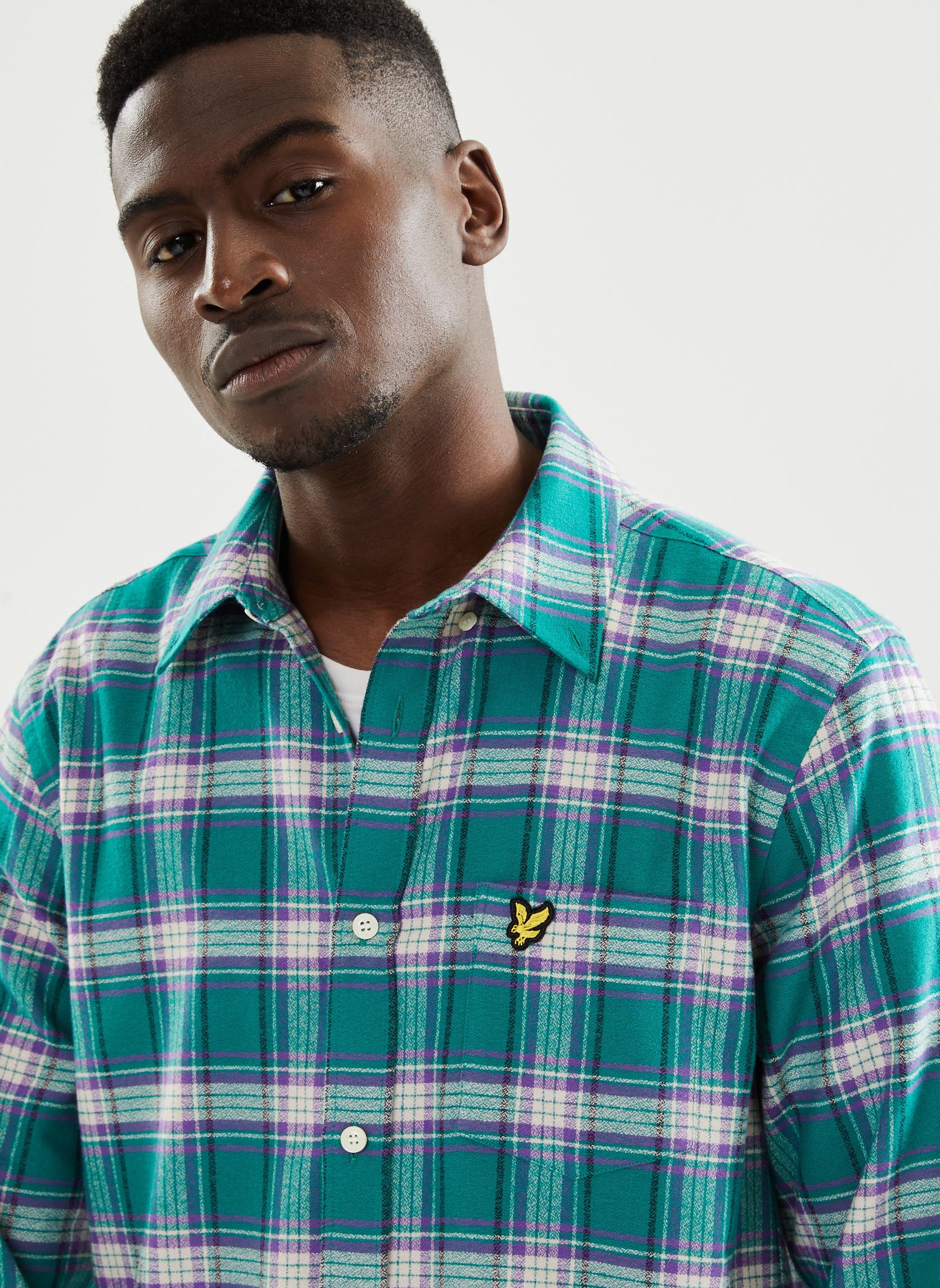 Hemden Button Down Check Shirt heren groen Lyle & Scott Hemden Button Down Check Shirt heren groen X154 COURT GREEN