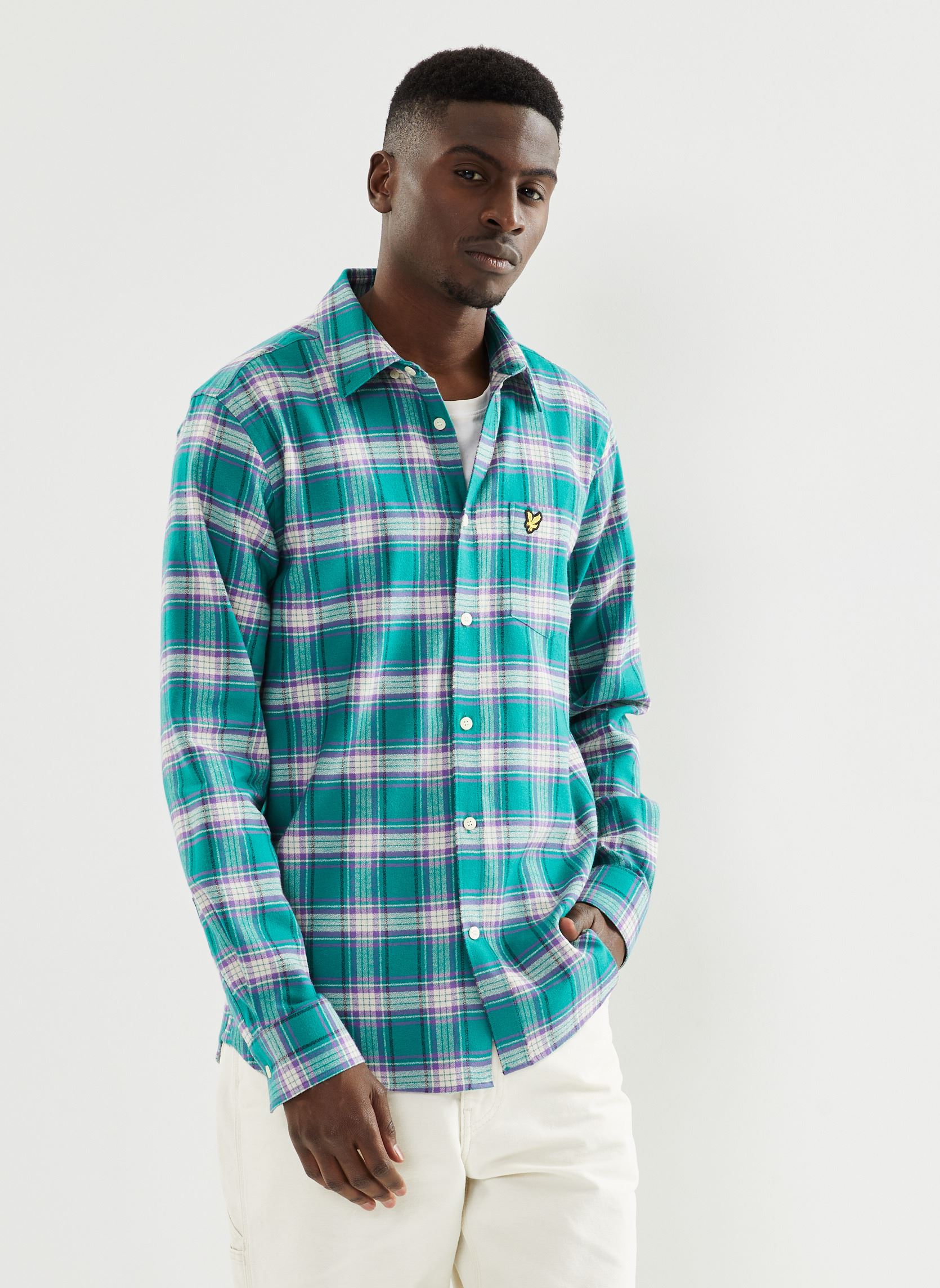 Hemden Button Down Check Shirt heren groen Lyle & Scott Hemden Button Down Check Shirt heren groen X154 COURT GREEN
