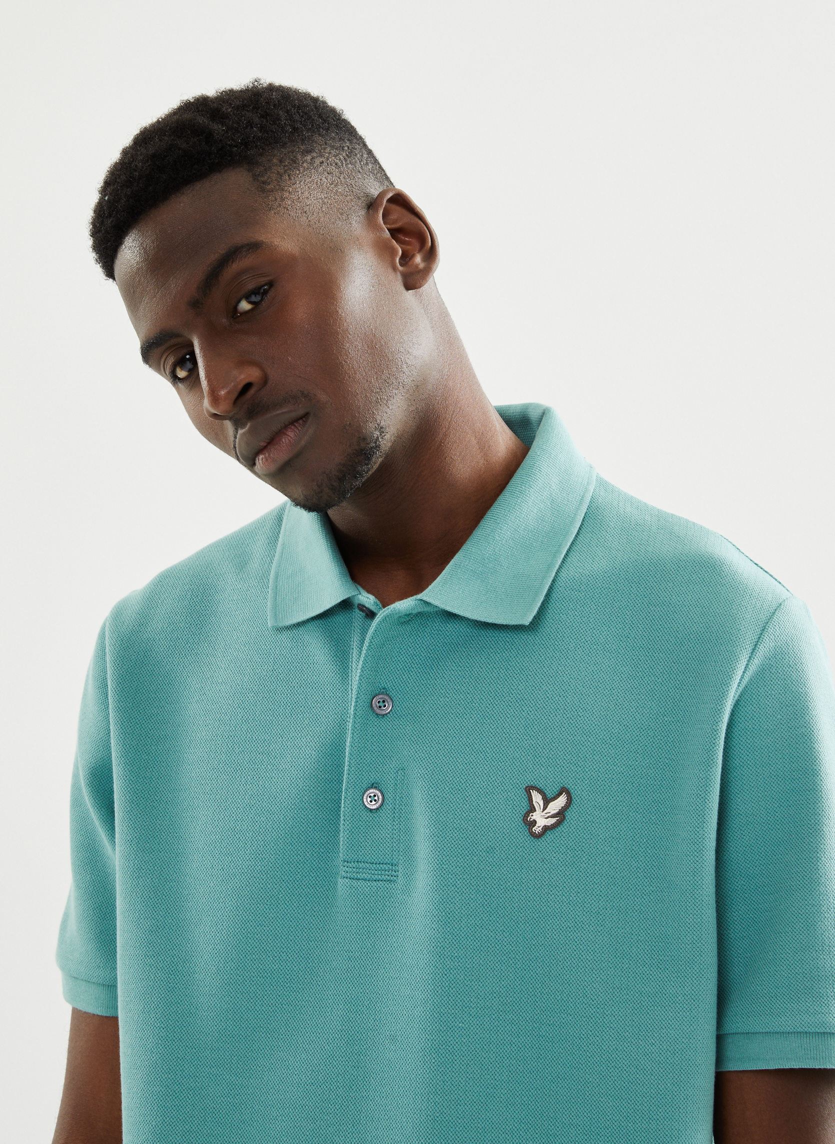Polos manches courtes Flatback Pique Polo Shirt homme vert Lyle & Scott Polos manches courtes Flatback Pique Polo Shirt homme vert SLATE GREEN