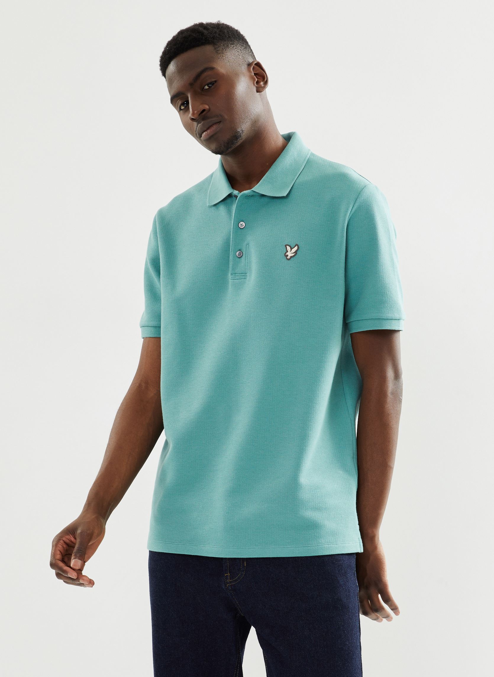 Polos manches courtes Flatback Pique Polo Shirt homme vert Lyle & Scott Polos manches courtes Flatback Pique Polo Shirt homme vert SLATE GREEN