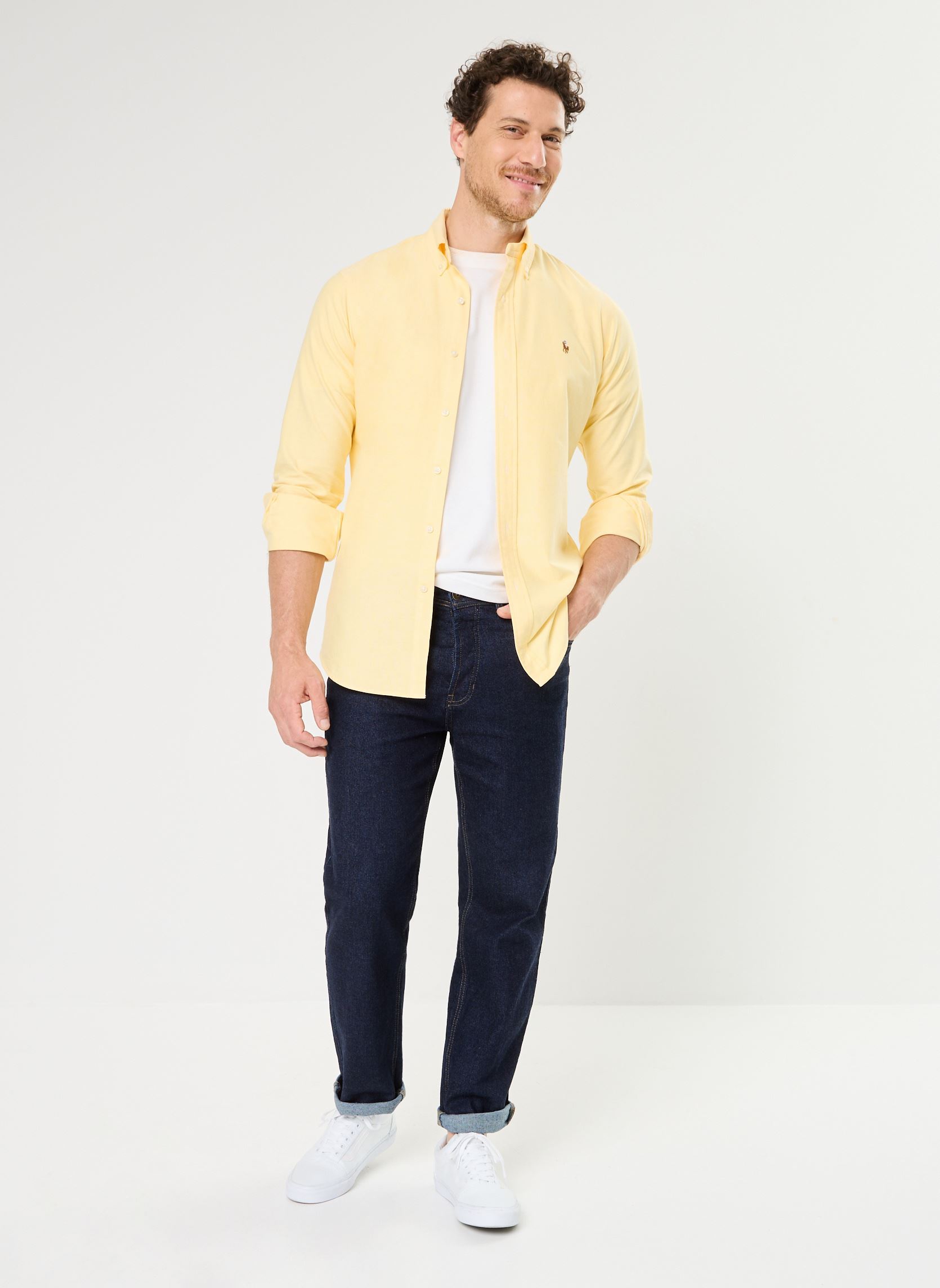 Chemises Chemise rayée ajustée popeline stretch N homme jaune Polo Ralph Lauren Chemises Chemise rayée ajustée popeline stretch N homme jaune YELLOW OXFORD