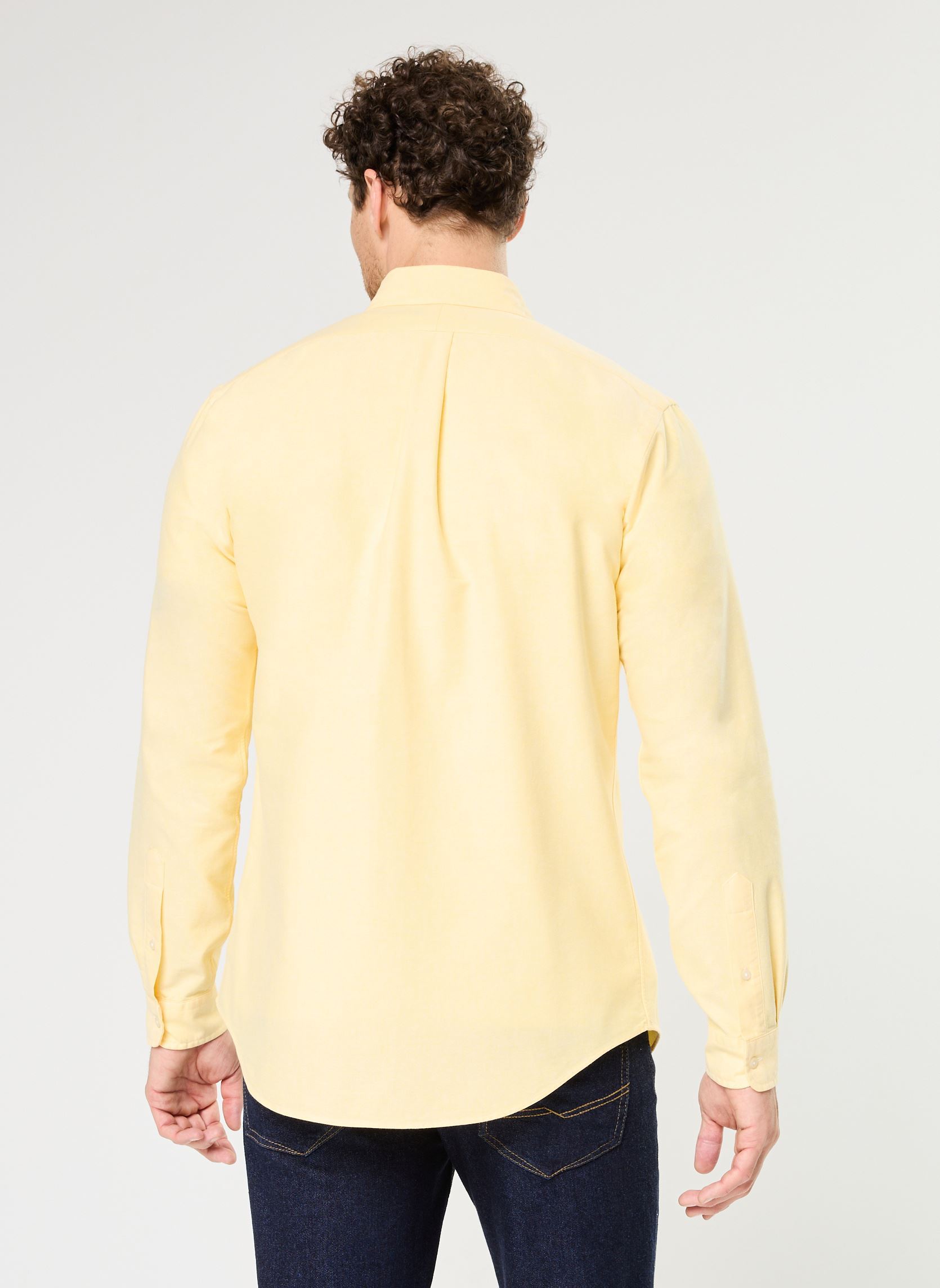 Chemises Chemise rayée ajustée popeline stretch N homme jaune Polo Ralph Lauren Chemises Chemise rayée ajustée popeline stretch N homme jaune YELLOW OXFORD