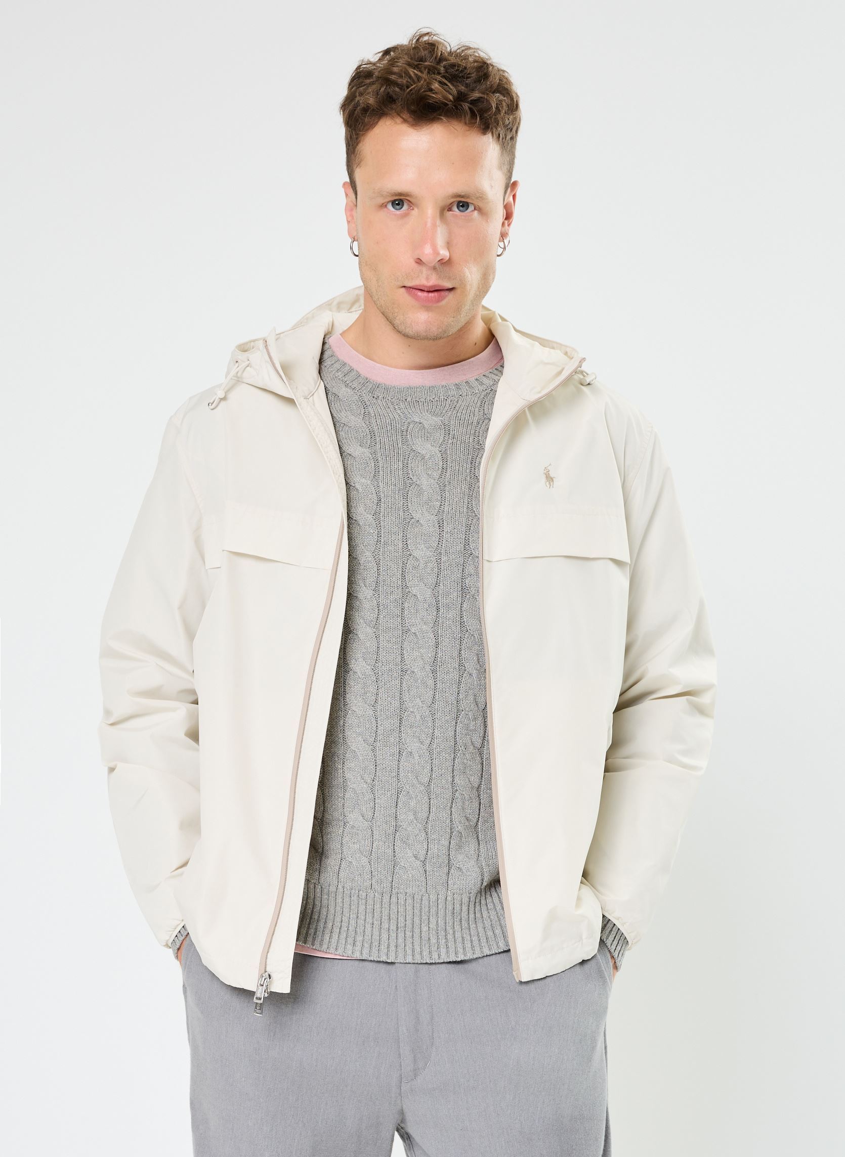 Vestes coupe-vents Veste à capuche entièrement zippée 71094 homme bleu Polo Ralph Lauren Vestes coupe-vents Veste à capuche entièrement zippée 71094 homme bleu NEW STONE