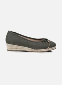 Ballerines classiques Ballerines Femme corde talon compensé Camel femme noir