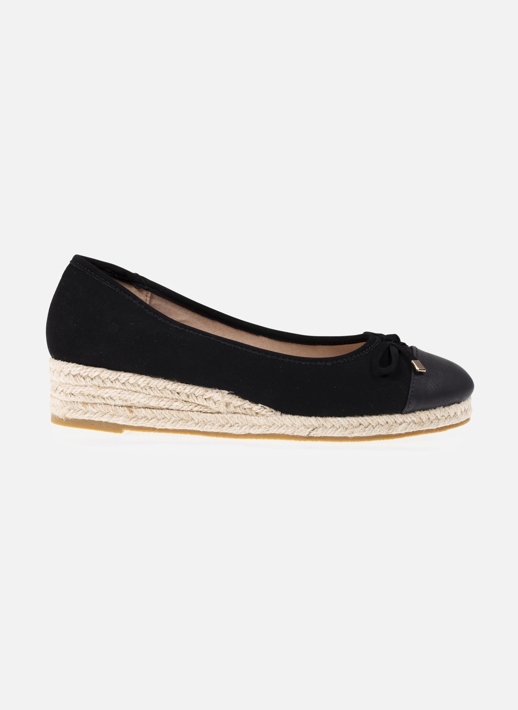 Ballerines classiques Ballerines Femme corde talon compensé Camel femme noir Isotoner Ballerines classiques Ballerines Femme corde talon compensé Camel femme noir Noir verni