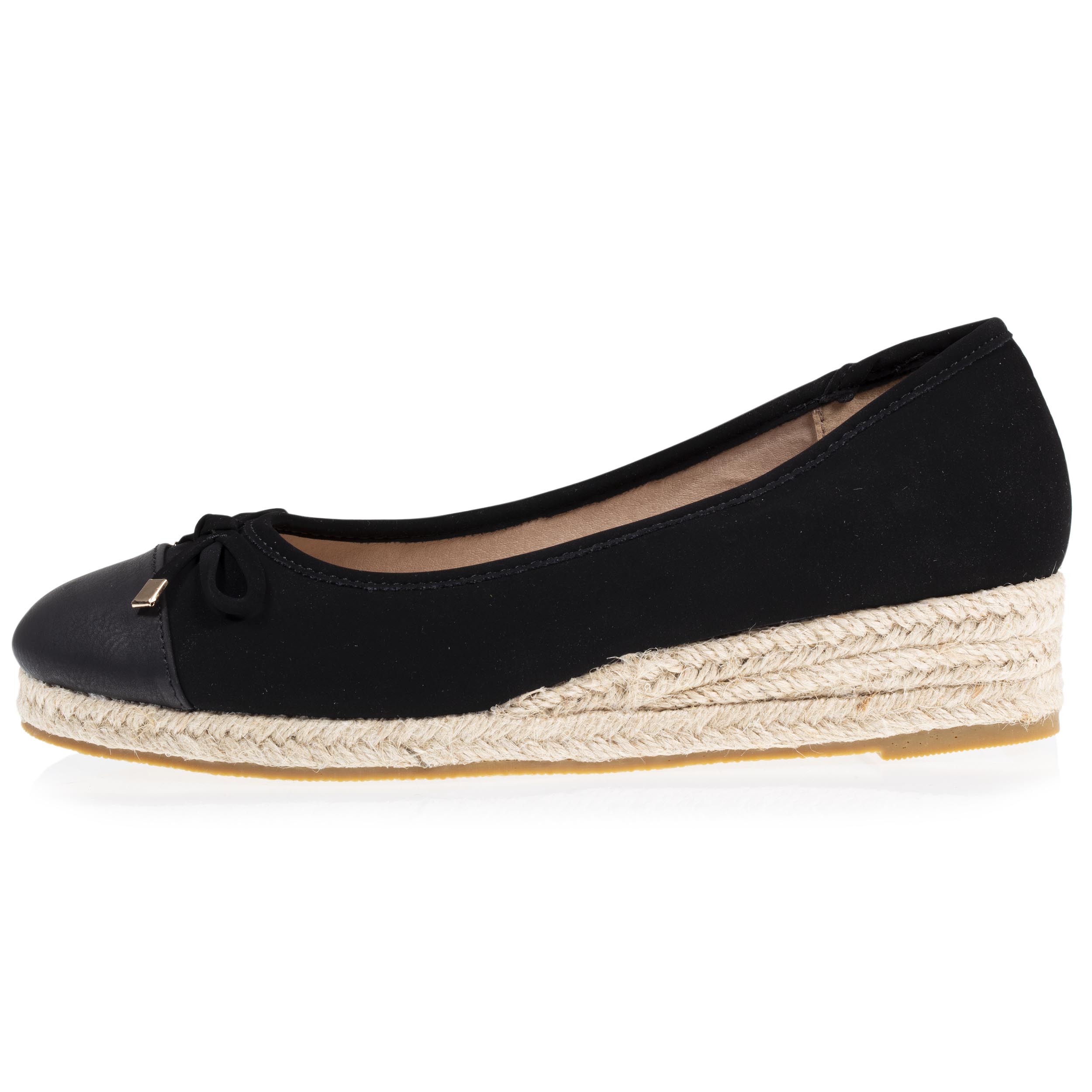Ballerines classiques Ballerines Femme corde talon compensé Camel femme noir Isotoner Ballerines classiques Ballerines Femme corde talon compensé Camel femme noir Noir verni