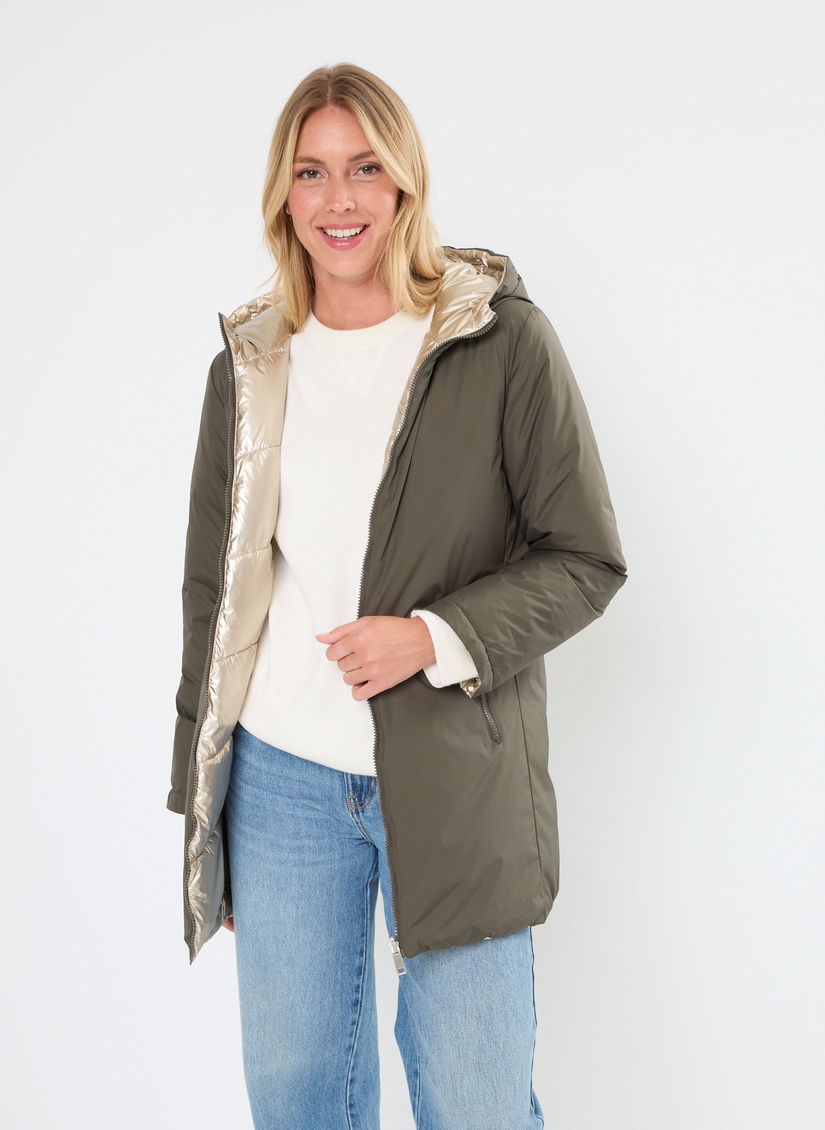 Gewatteerde jassen GLOREVER dames groen MADE BY Gewatteerde jassen GLOREVER dames groen Ivy green