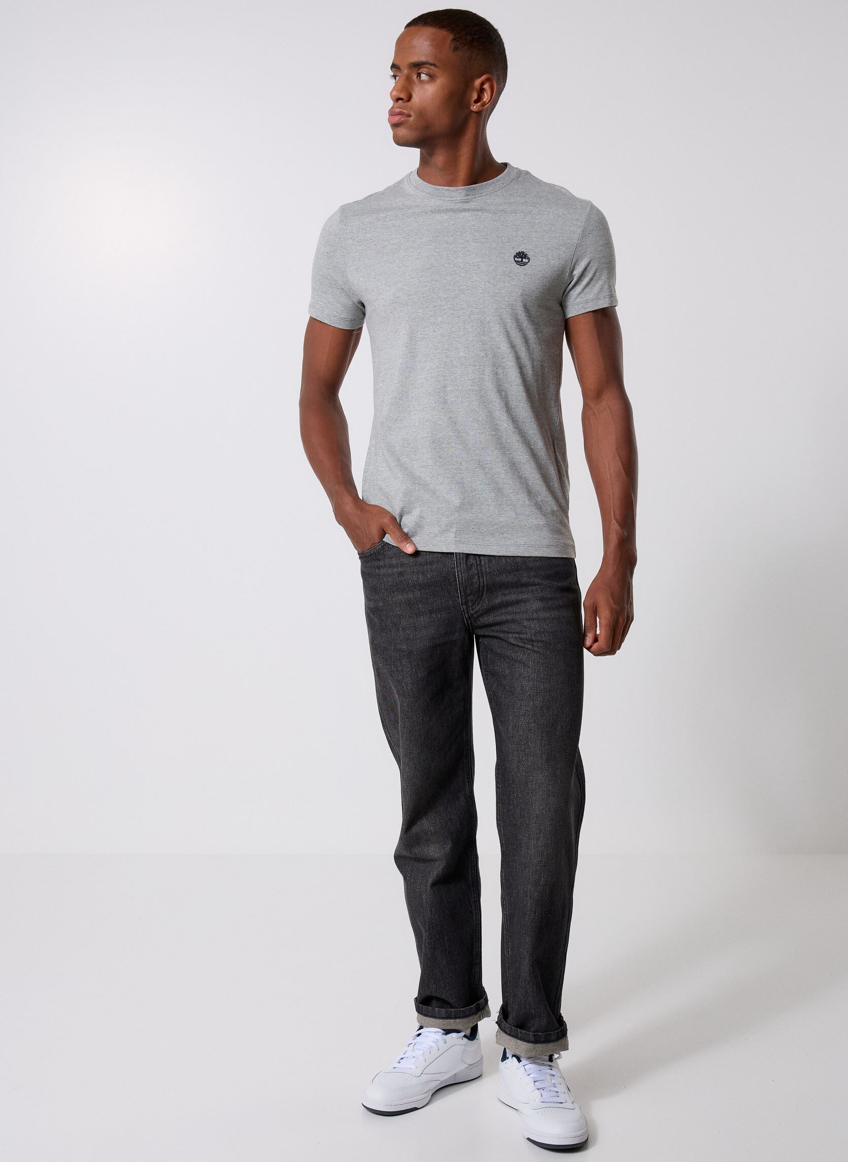 Tee-shirts manches courtes short sleeve Tee homme gris Timberland Tee-shirts manches courtes short sleeve Tee homme gris MEDIUM GREY HEATHER