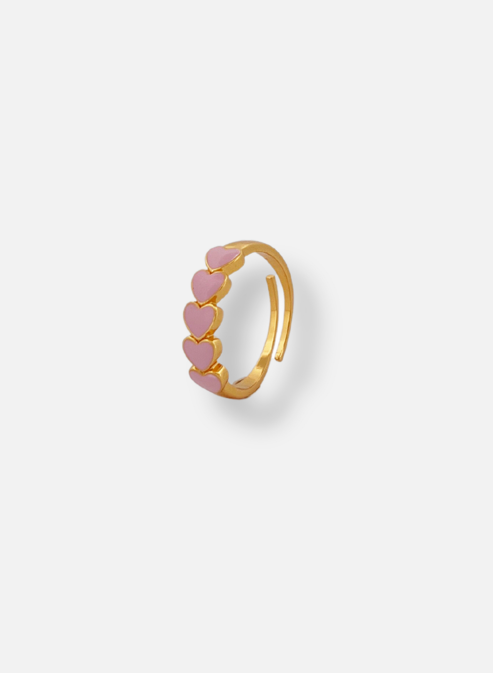 Bague Fantaisie Argentée Avec Cœur Doré Mobile - Taille 56/57, Anneau Fin, Occasion Bon état