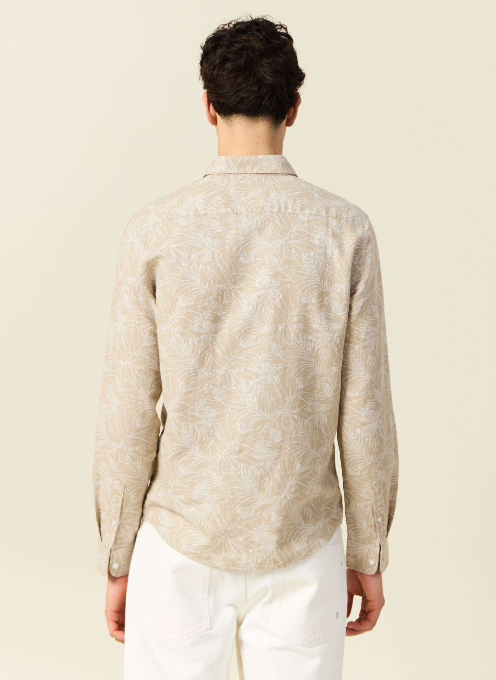 Chemises ESSLINAOP2H homme beige Bonobo Chemises ESSLINAOP2H homme beige Crème