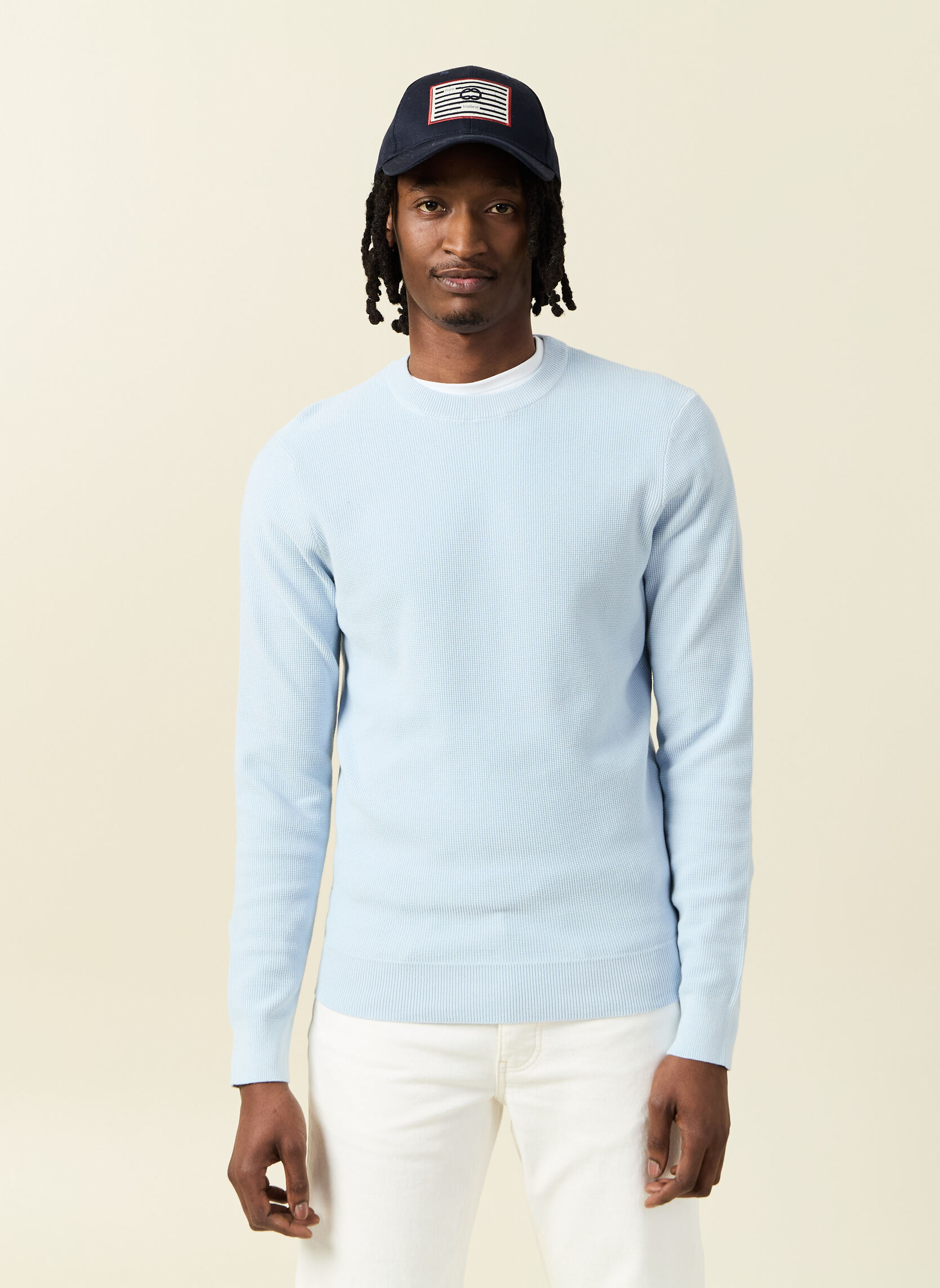 Pulls SPRINGPULLH homme bleu Bonobo Pulls SPRINGPULLH homme bleu Bleu azur