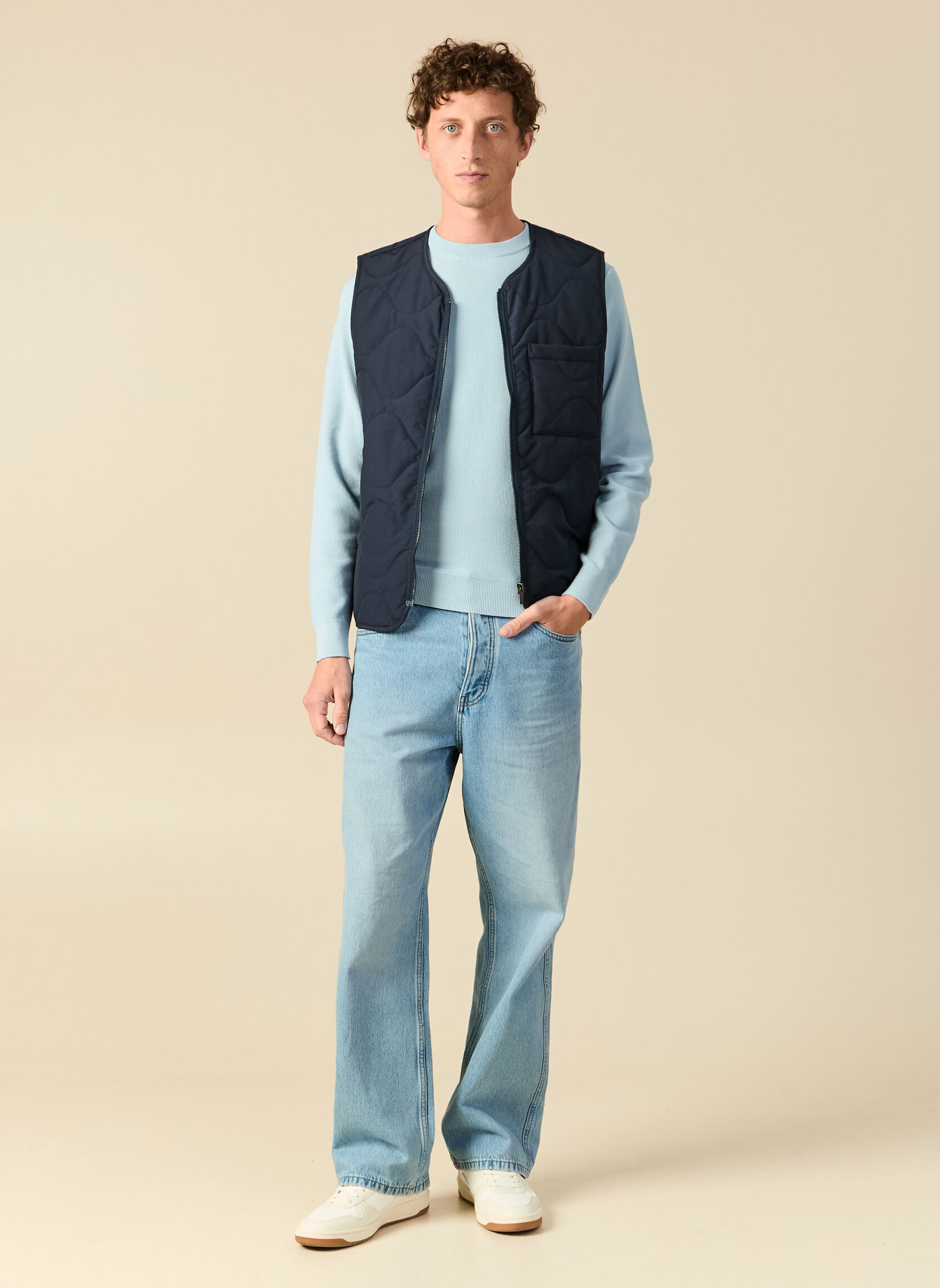 Pulls SPRINGPULLH homme bleu Bonobo Pulls SPRINGPULLH homme bleu Bleu azur