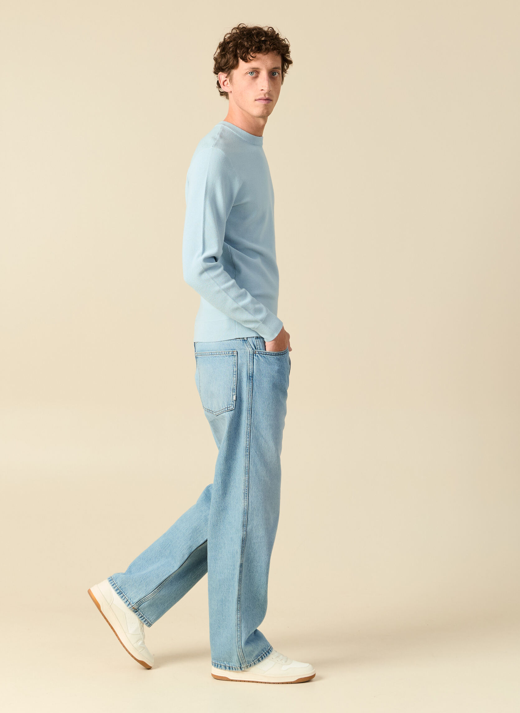 Pulls SPRINGPULLH homme bleu Bonobo Pulls SPRINGPULLH homme bleu Bleu azur