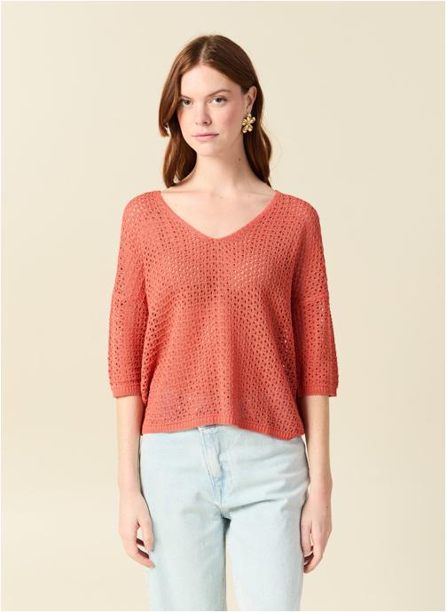 Bonobo Pulls Pulls col V - NEWANGROF femme rouge