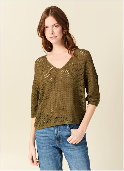 Bonobo Pulls Pulls col V - NEWANGROF femme vert