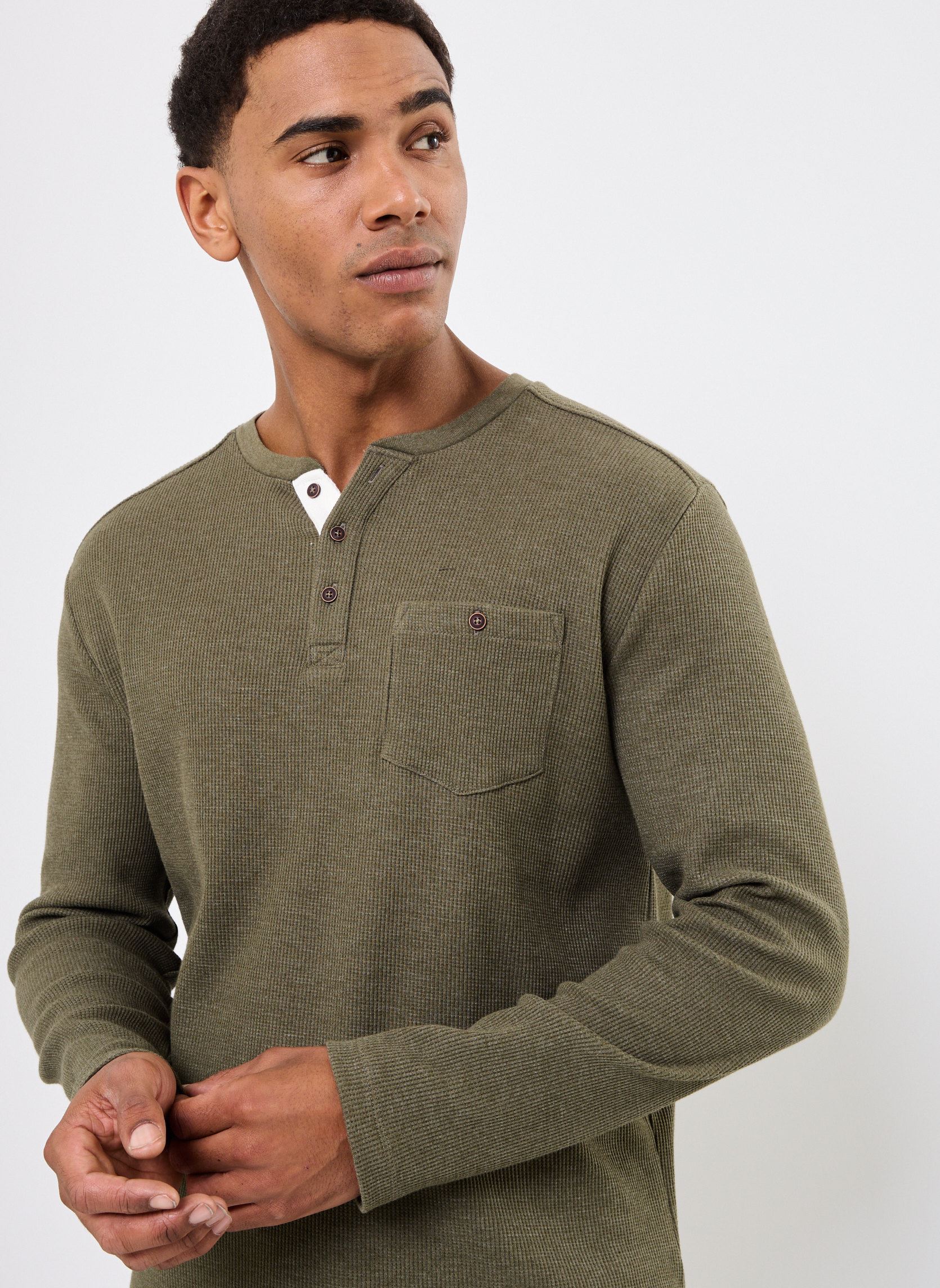 Tee-shirts manches longues TUNIS homme vert MADE BY Tee-shirts manches longues TUNIS homme vert GRAPE LEAF