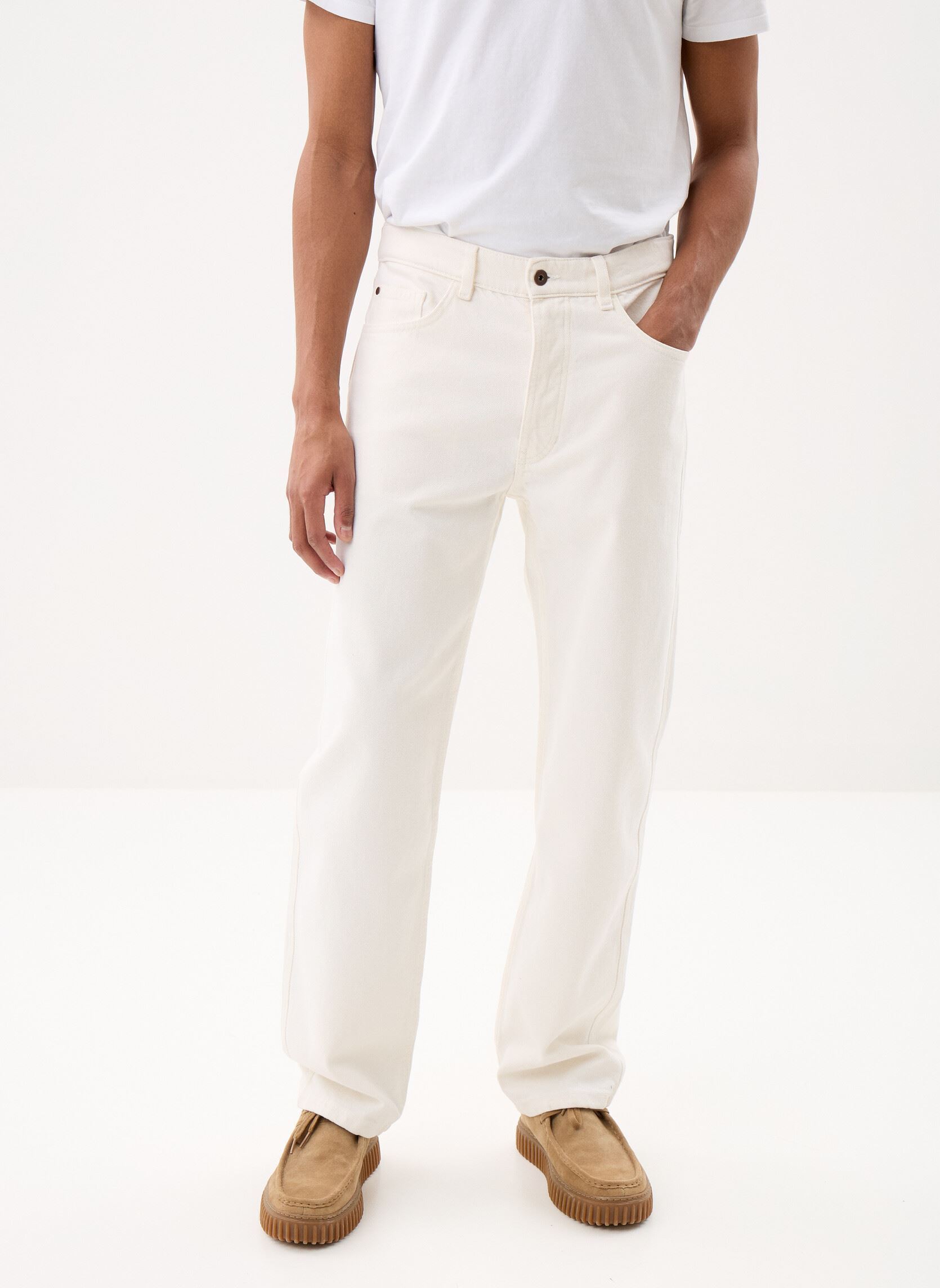 Rechte jeans / Straight Leg Jeans PARAGUAY heren wit Marvin&Co Rechte jeans / Straight Leg Jeans PARAGUAY heren wit DENIM OFF WHITE