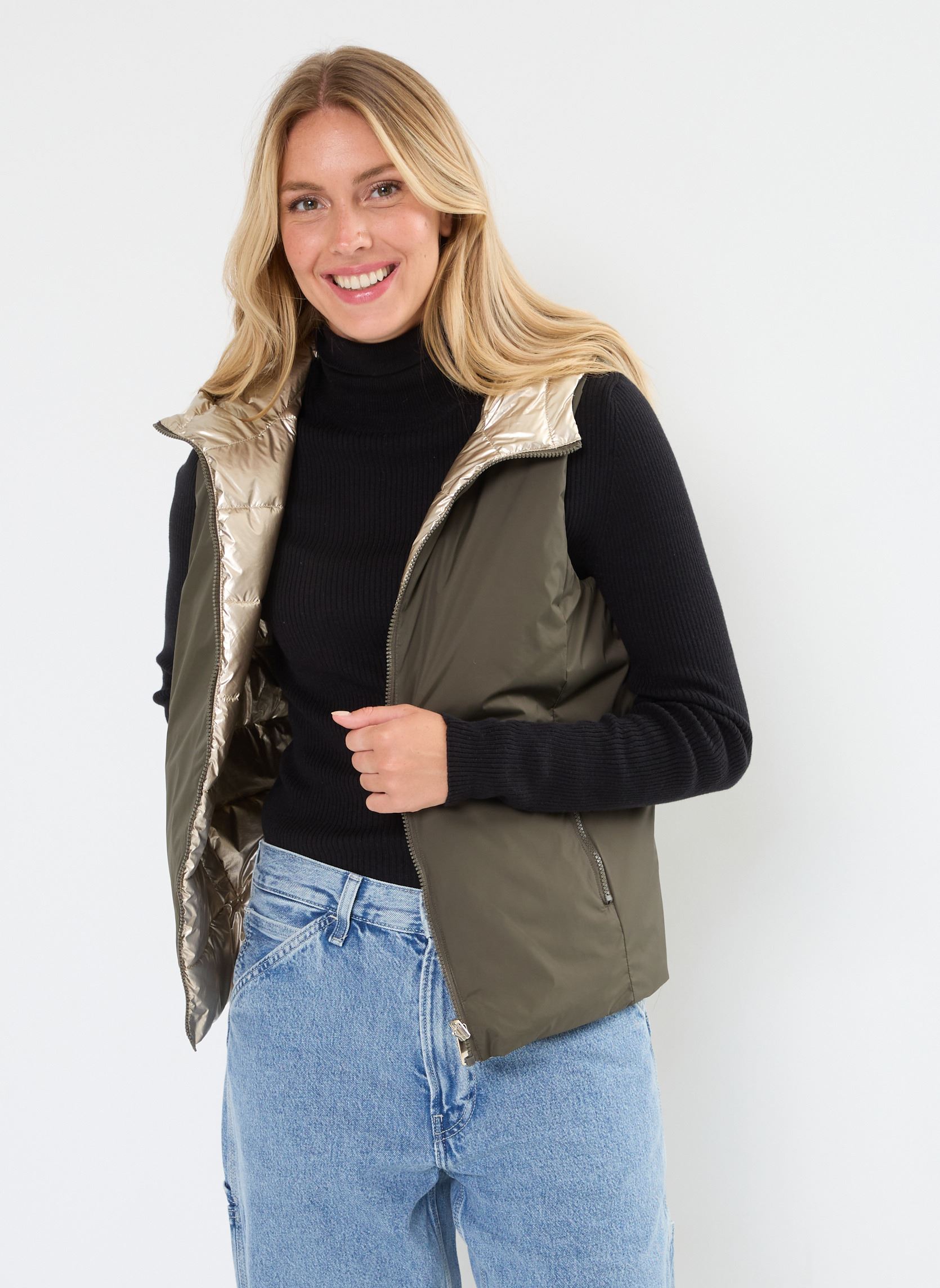 Doudounes sans manches GVERSIBLESM femme vert MADE BY Doudounes sans manches GVERSIBLESM femme vert IVY GREEN