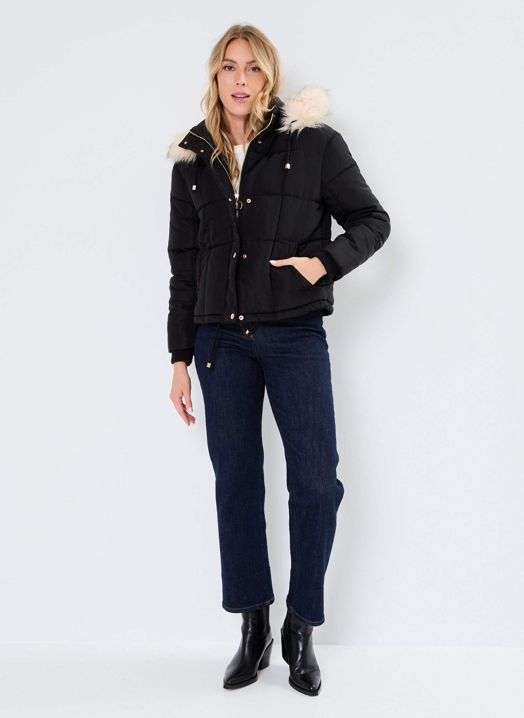 Doudounes GINNA-CAPUCHE femme noir MADE BY Doudounes GINNA-CAPUCHE femme noir Noir