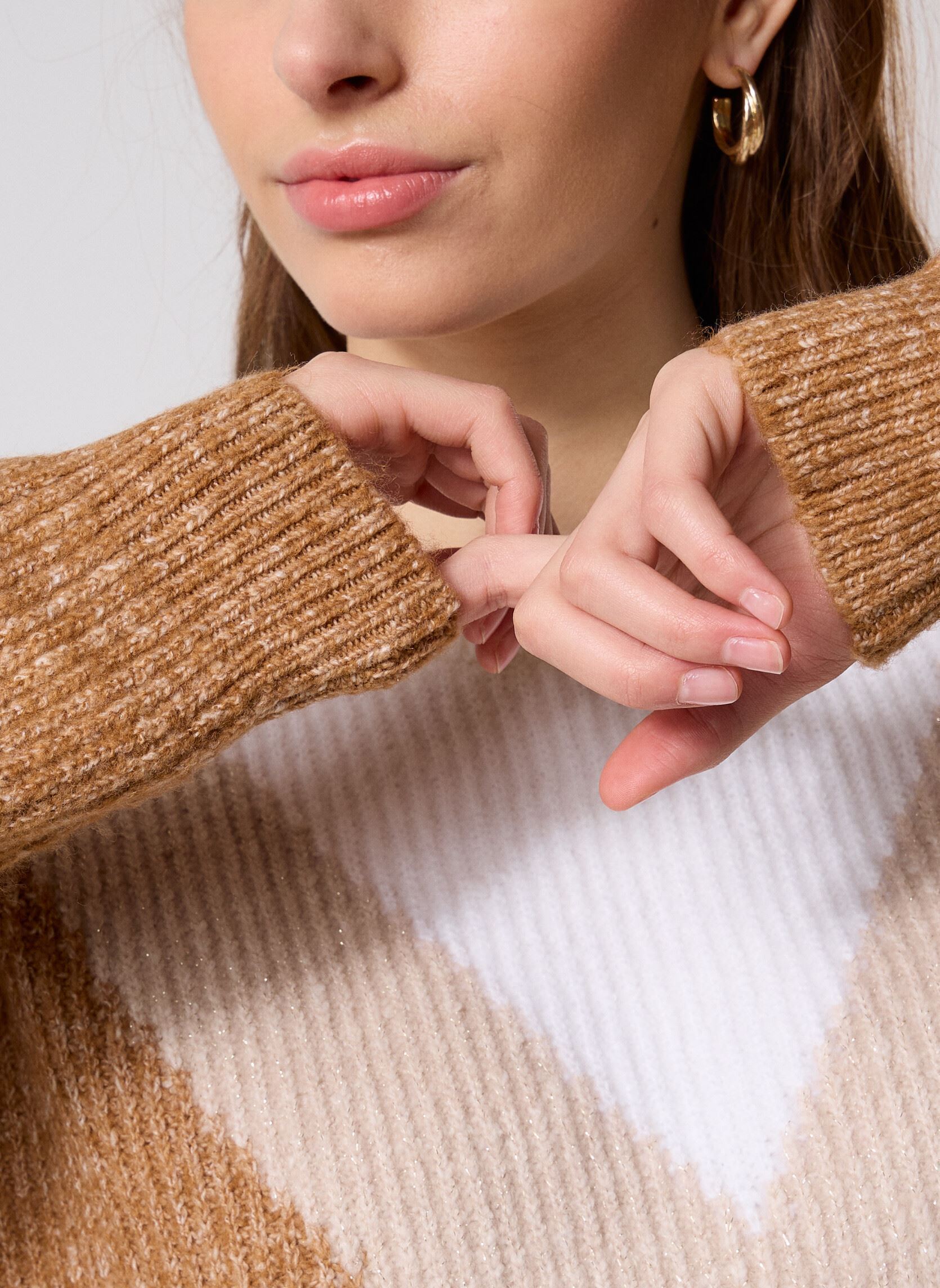 Truien MJACKY dames beige MADE BY Truien MJACKY dames beige MELANGE BEIGE