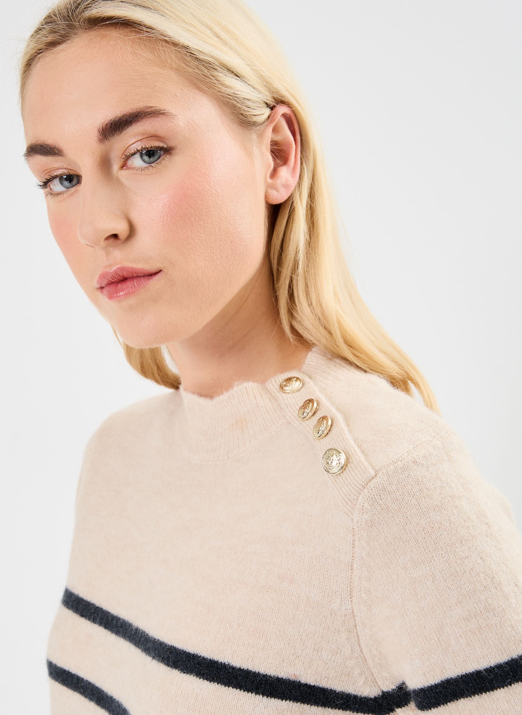 Pullover MARTINIERE marinière damen beige MADE BY Pullover MARTINIERE marinière damen beige IMP_RAYURE BEIGE GRIS_BEIGE