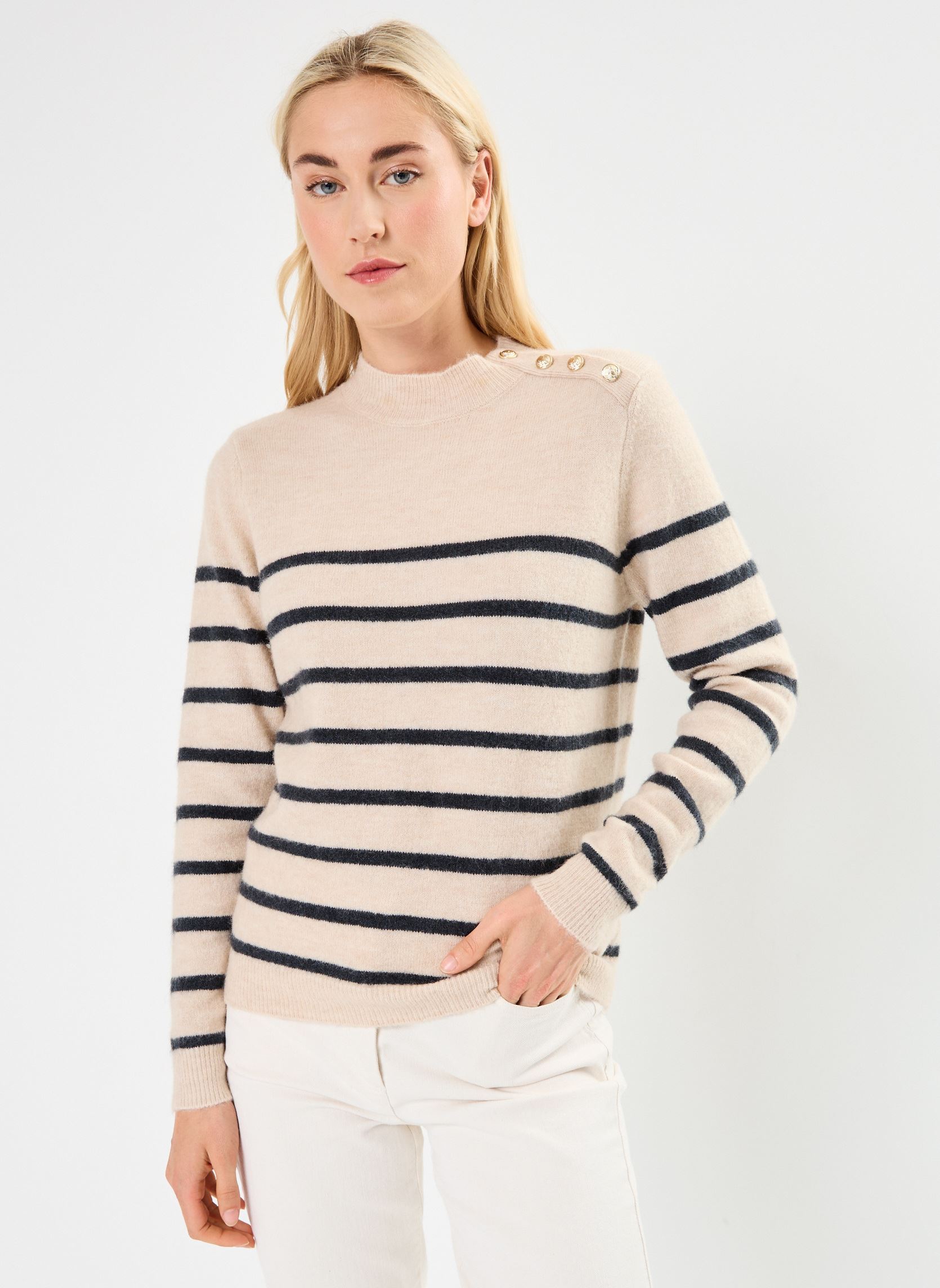 Pullover MARTINIERE marinière damen beige MADE BY Pullover MARTINIERE marinière damen beige IMP_RAYURE BEIGE GRIS_BEIGE