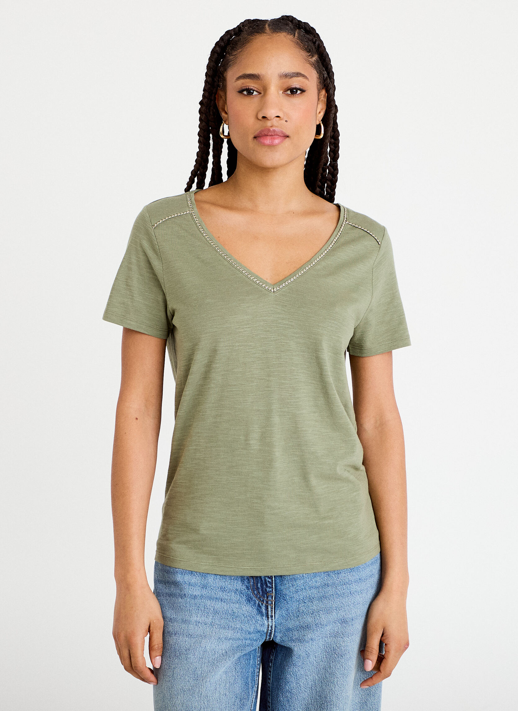 Tee-shirts KPLUMSLUB femme vert Cache Cache Tee-shirts KPLUMSLUB femme vert Vert anis